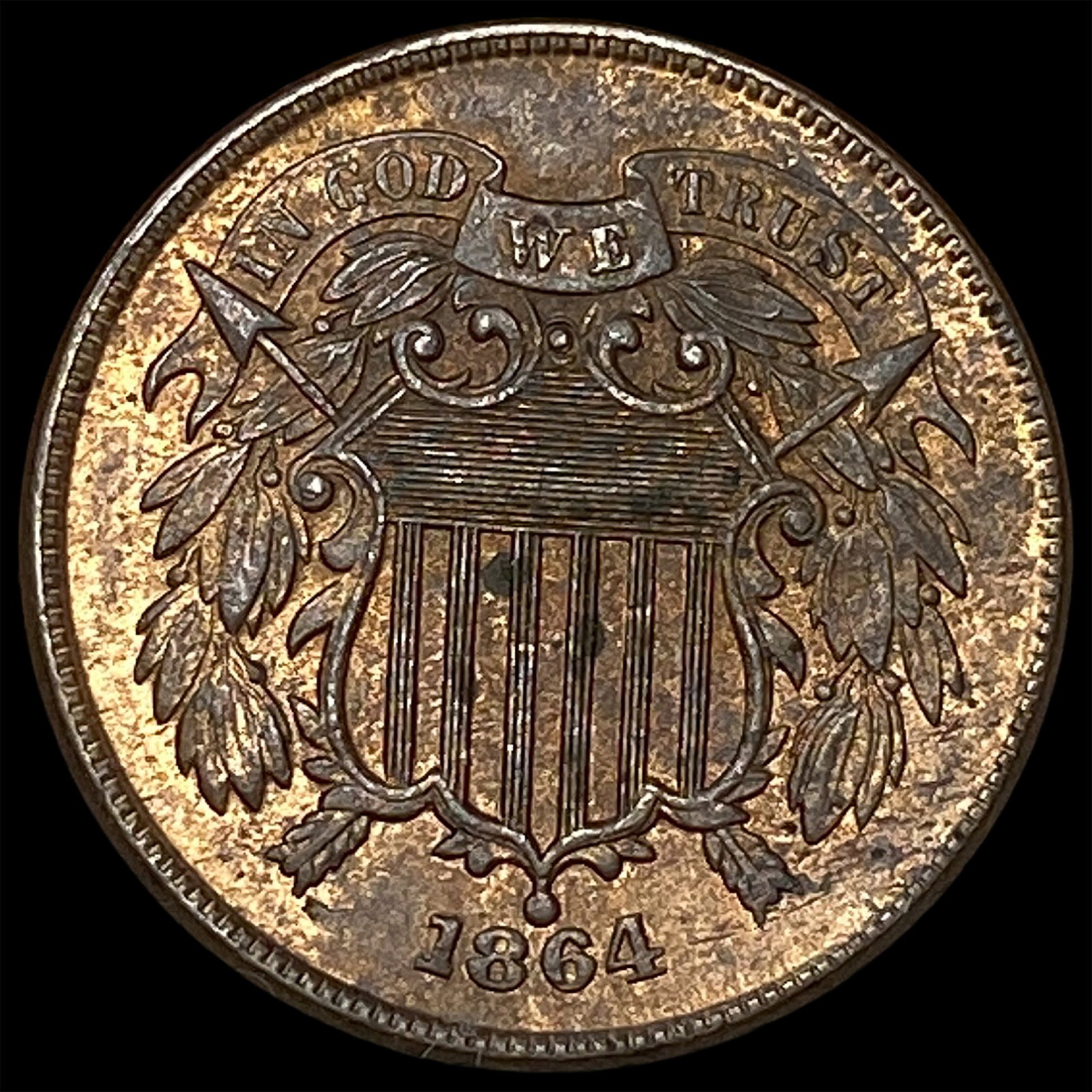 1864 Copper 2-Cent Piece LIGHTLY CIRCULATED (1 of 2)