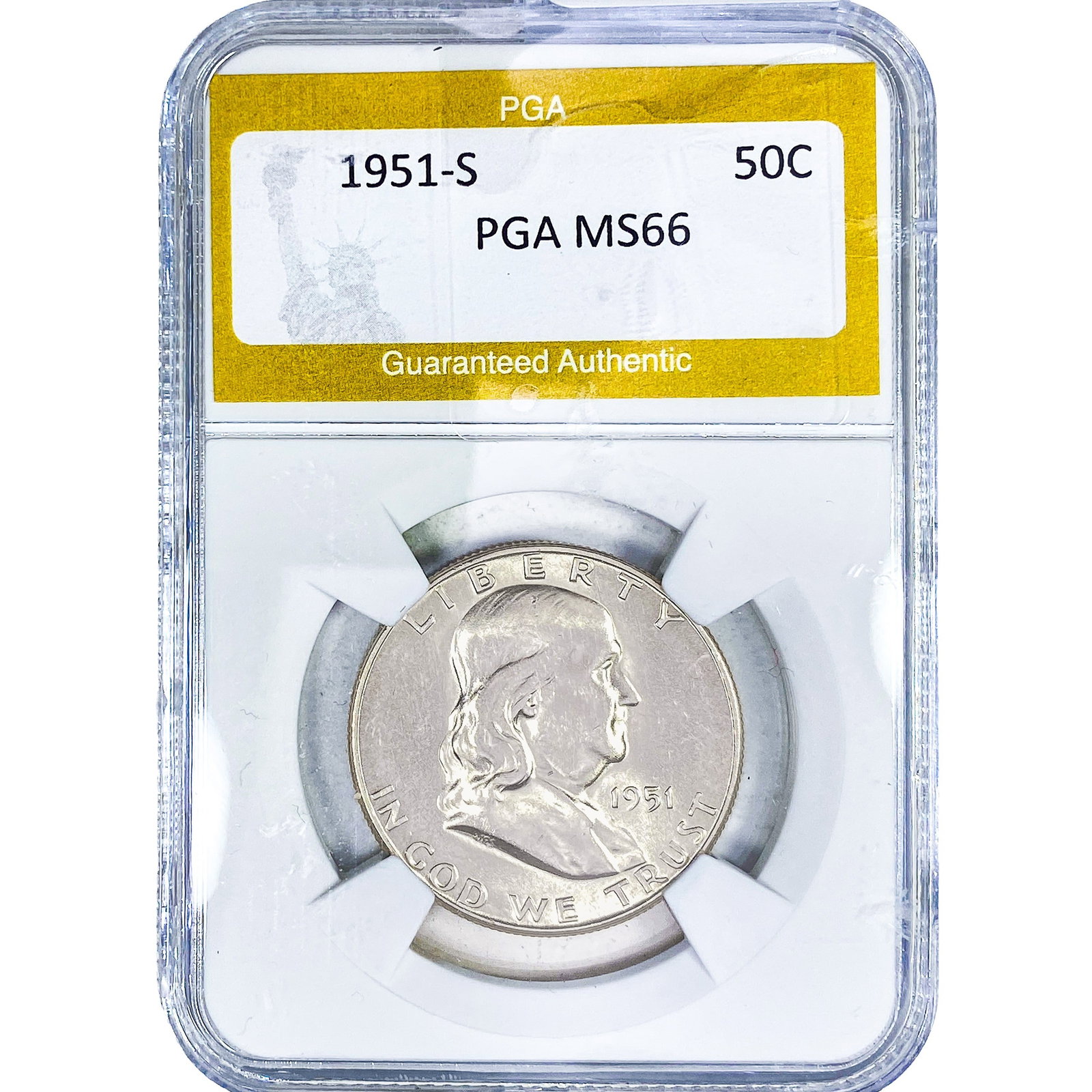1951-S Franklin Half Dollar PGA MS66 (1 of 2)
