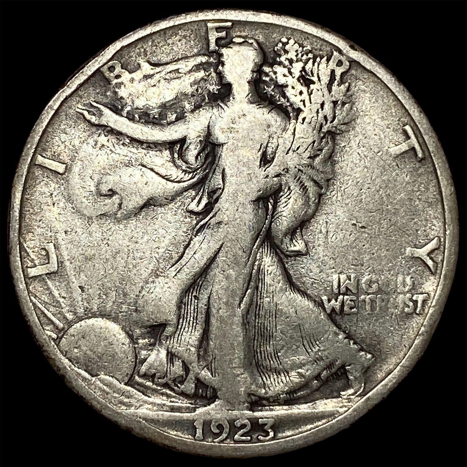 1923-S Silver Walking Liberty Half Dollar LIGHTLY CIRCULATED: 1923-S Silver Walking Liberty Half Dollar LIGHTLY CIRCULATED