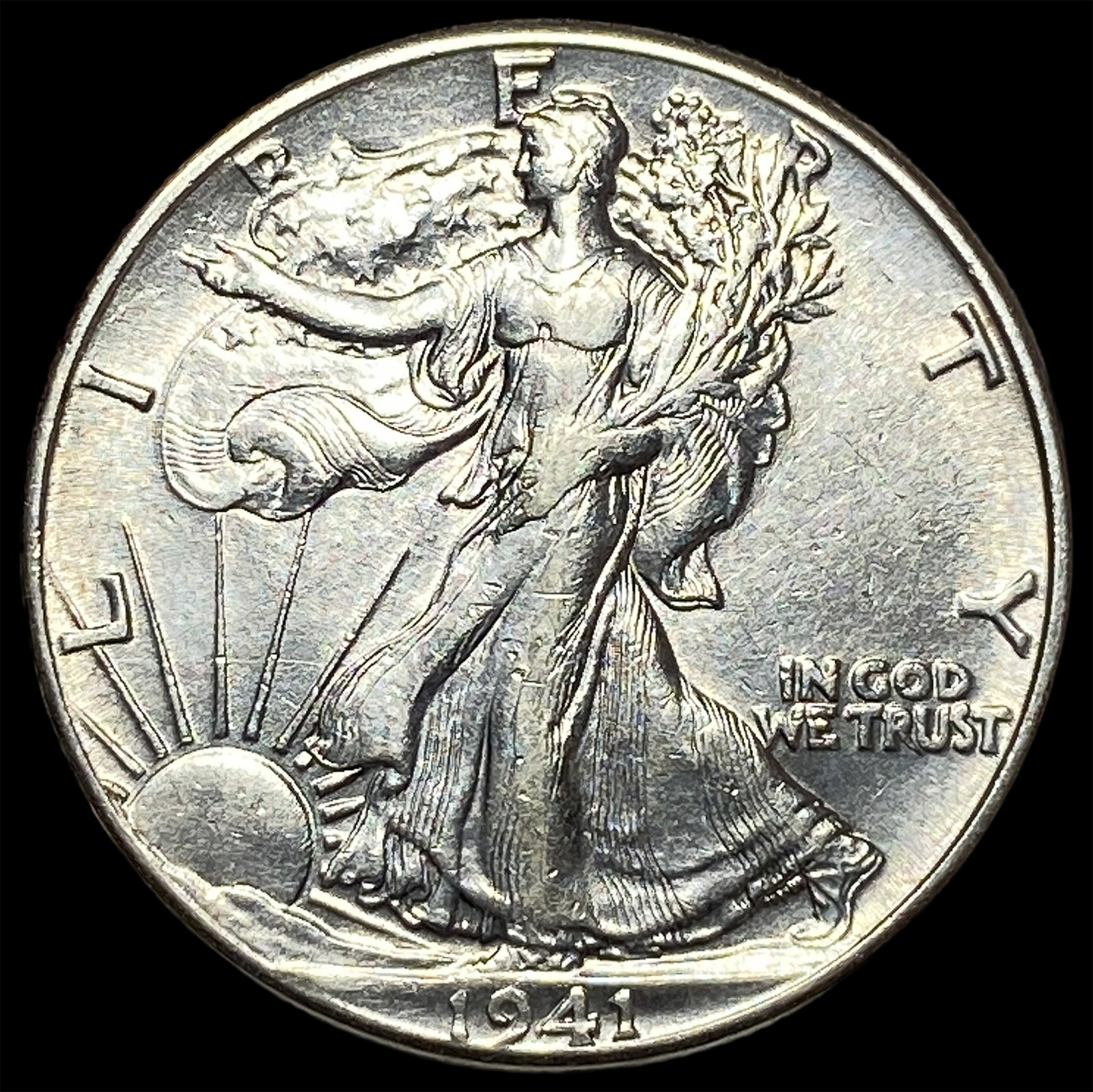 1941 Silver Walking Liberty Half Dollar CLOSELY UNCIRCULATED: 1941 Silver Walking Liberty Half Dollar CLOSELY UNCIRCULATED