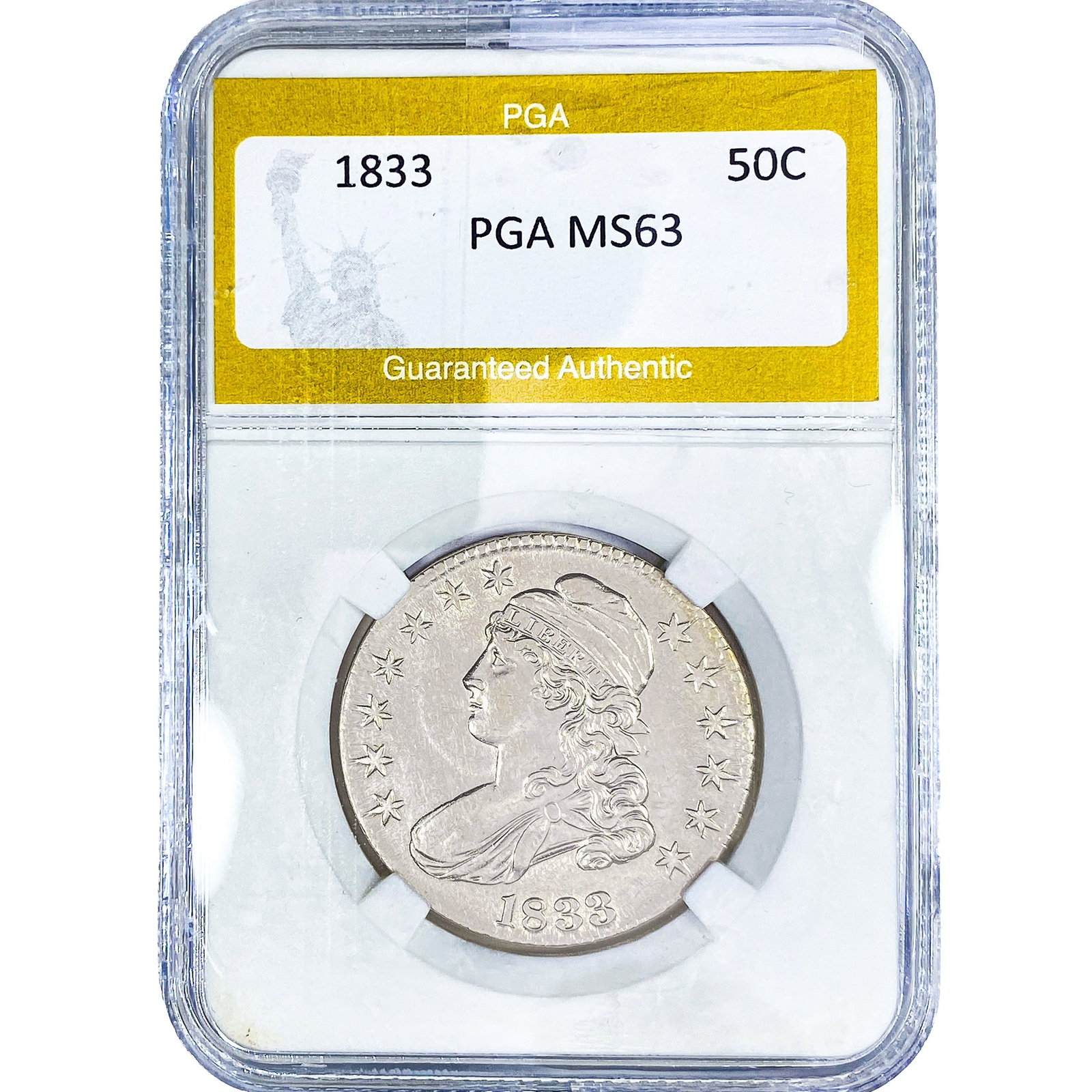 1833 Capped Bust Half Dollar PGA MS63 (1 of 2)
