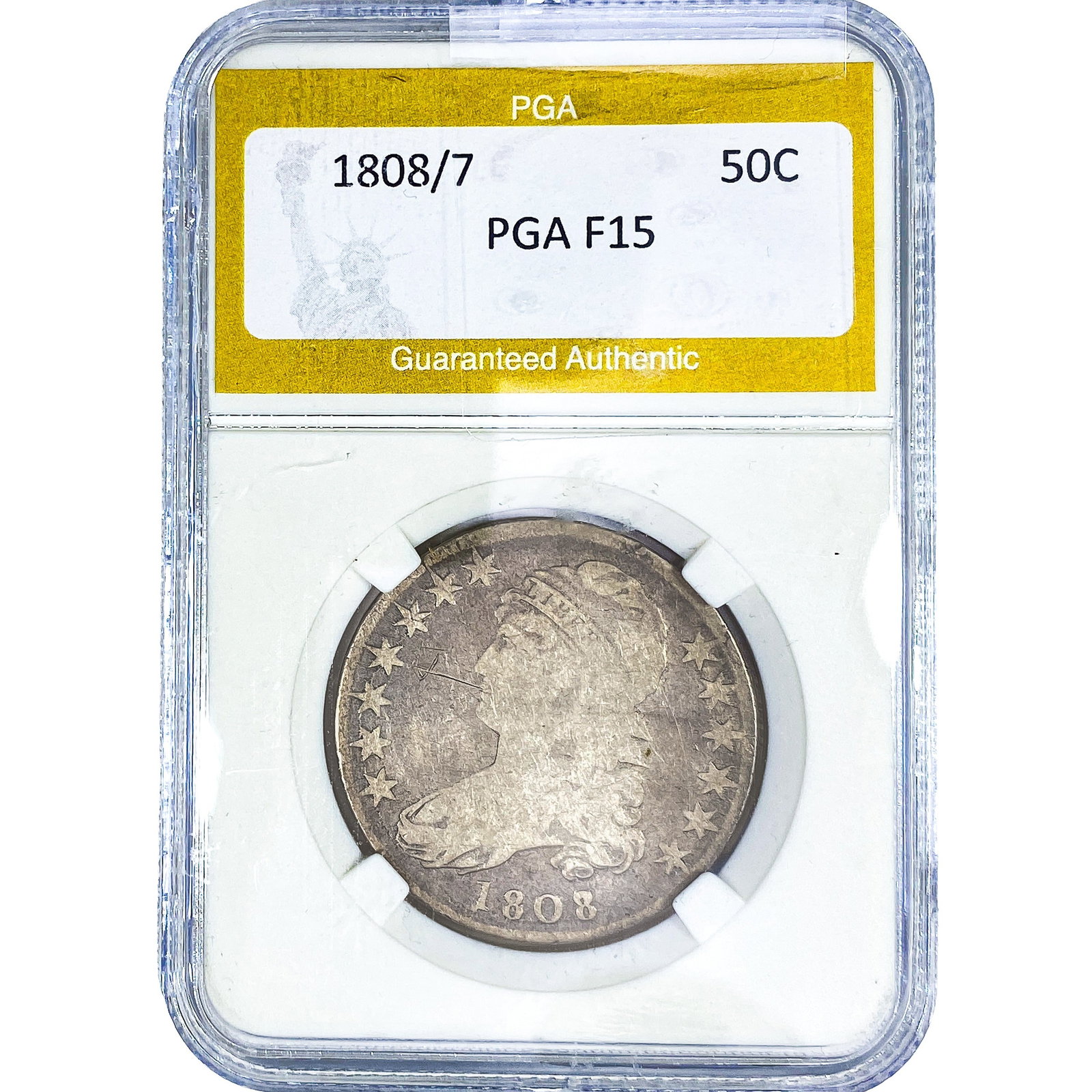 1808/7 Capped Bust Half Dollar PGA F15 (1 of 2)