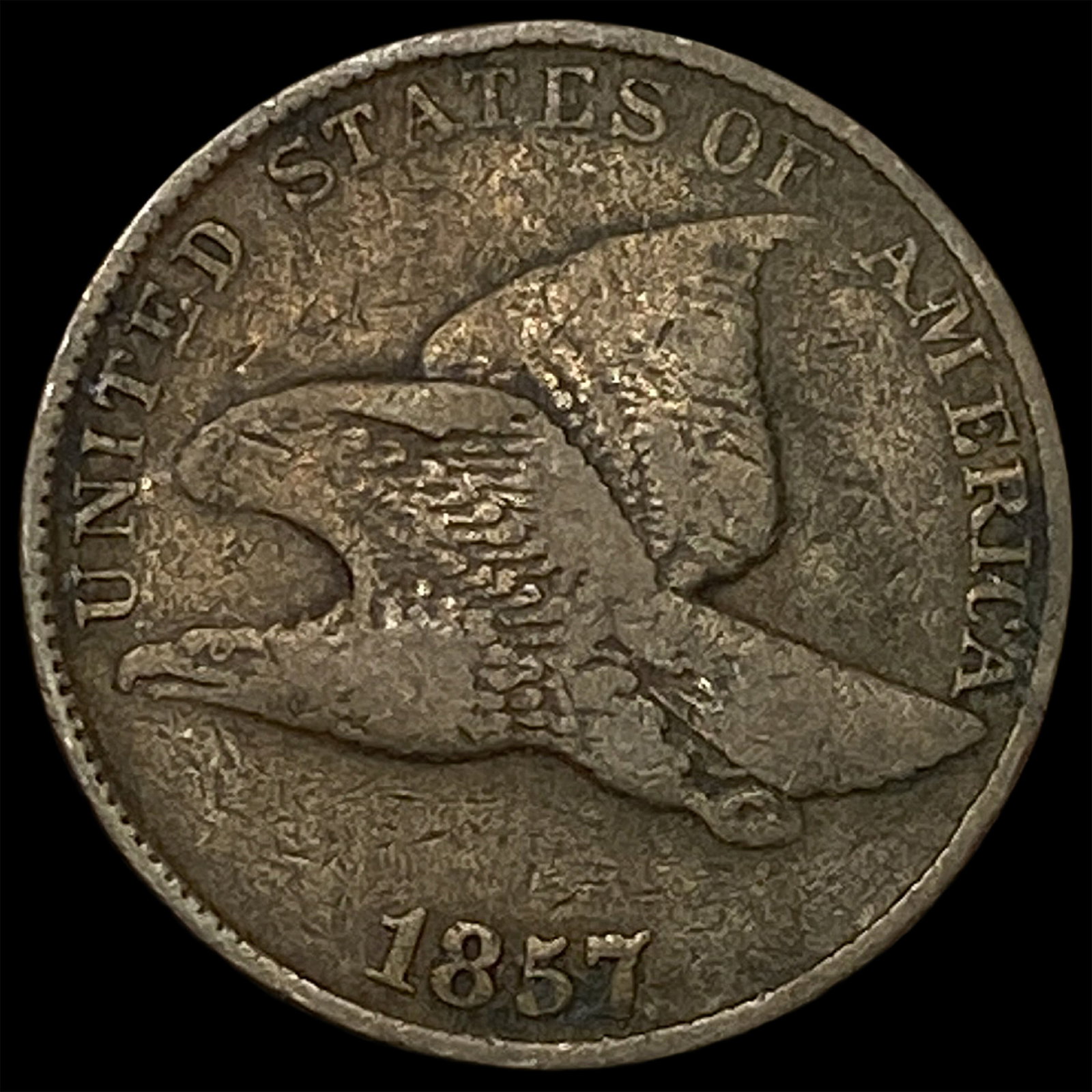 1857 Flying Eagle Cent NEARLY UNCIRCULATED (1 of 2)