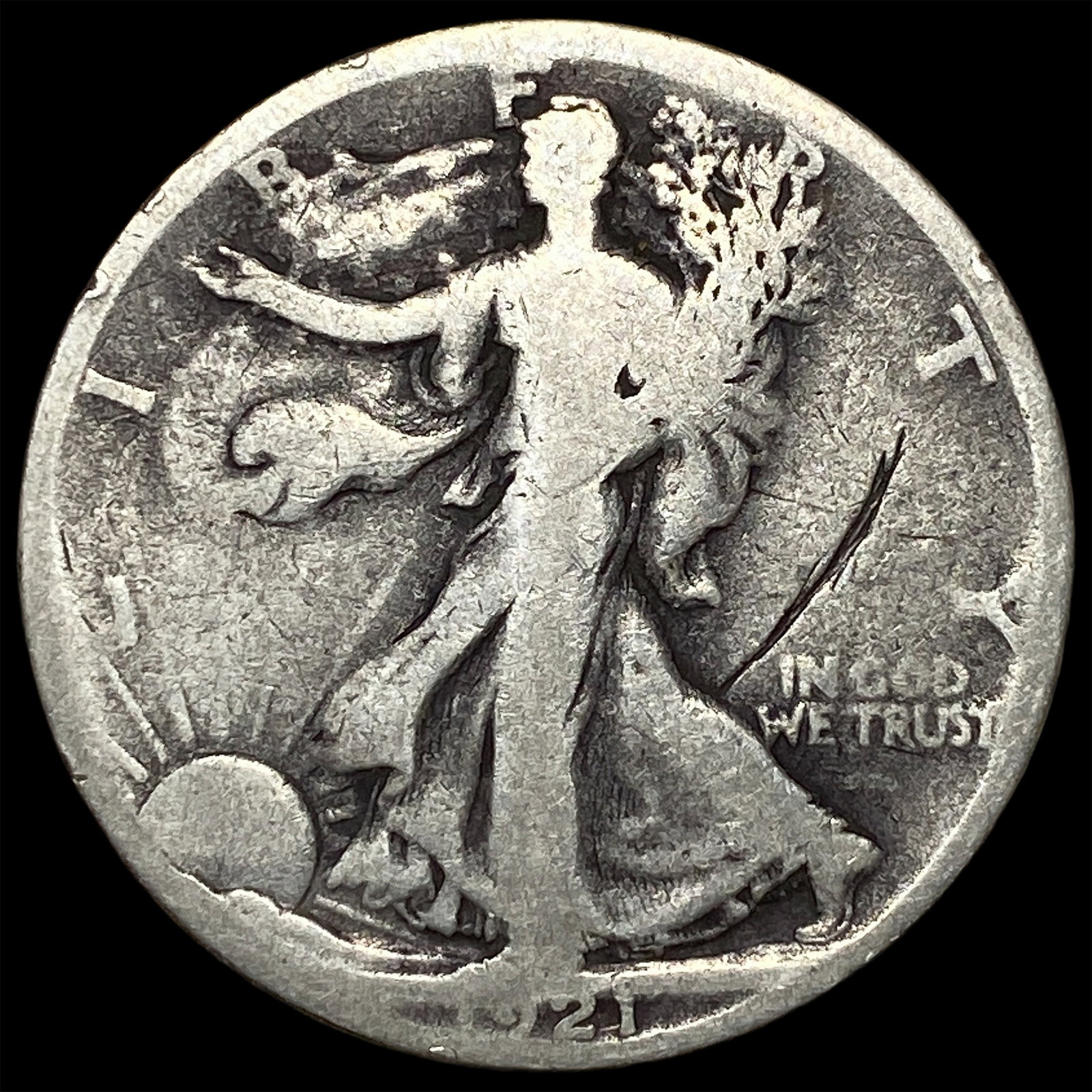 1921-S Silver Walking Liberty Half Dollar LIGHTLY CIRCULATED: 1921-S Silver Walking Liberty Half Dollar LIGHTLY CIRCULATED