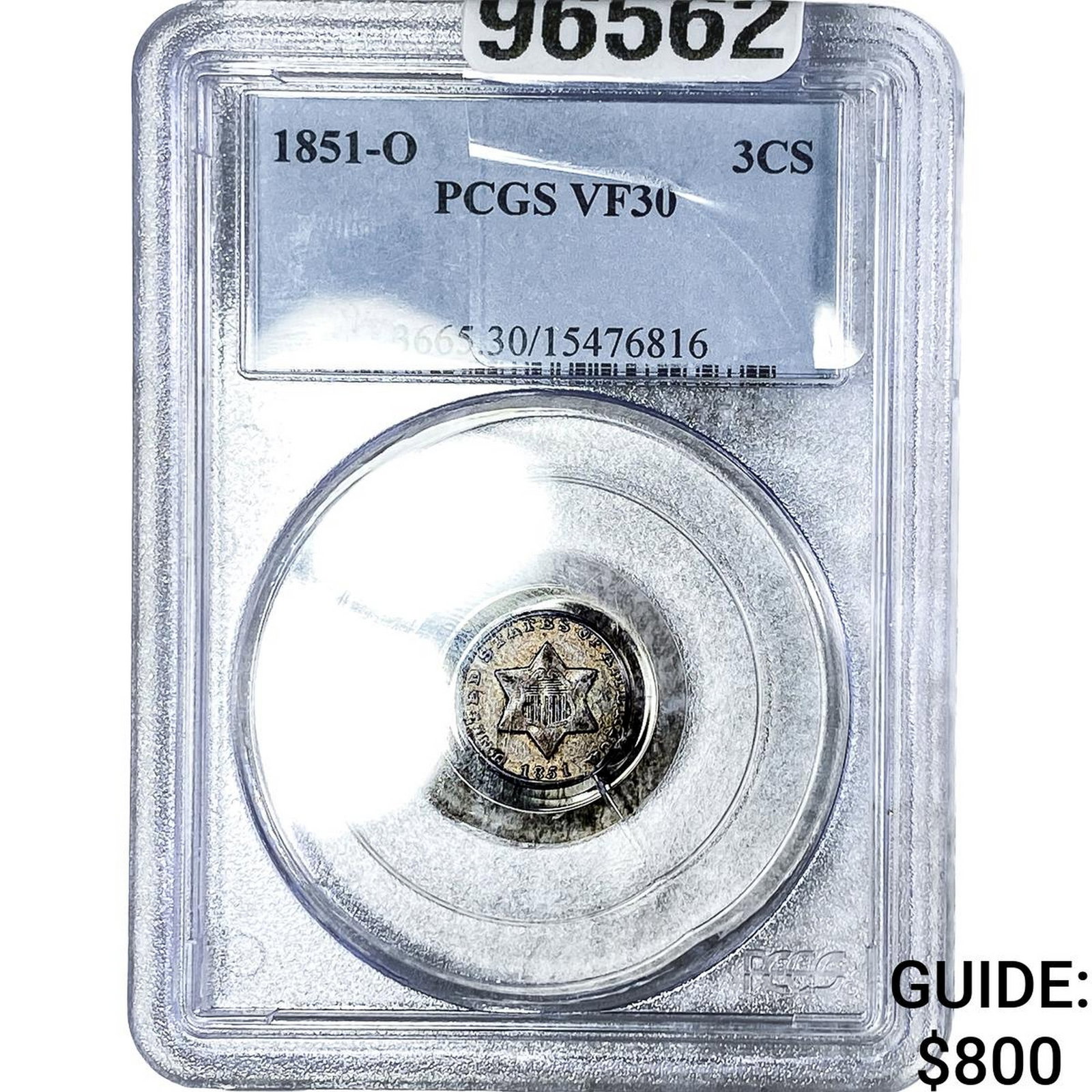 1851-O Silver Three Cent PCGS VF30 (1 of 2)