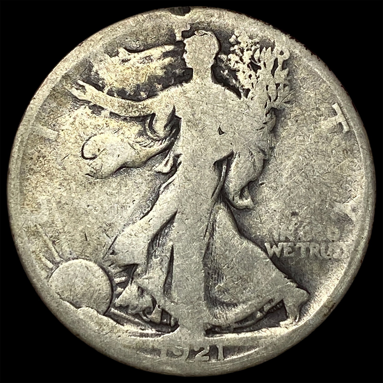 1921-D Silver Walking Liberty Half Dollar LIGHTLY CIRCULATED: 1921-D Silver Walking Liberty Half Dollar LIGHTLY CIRCULATED