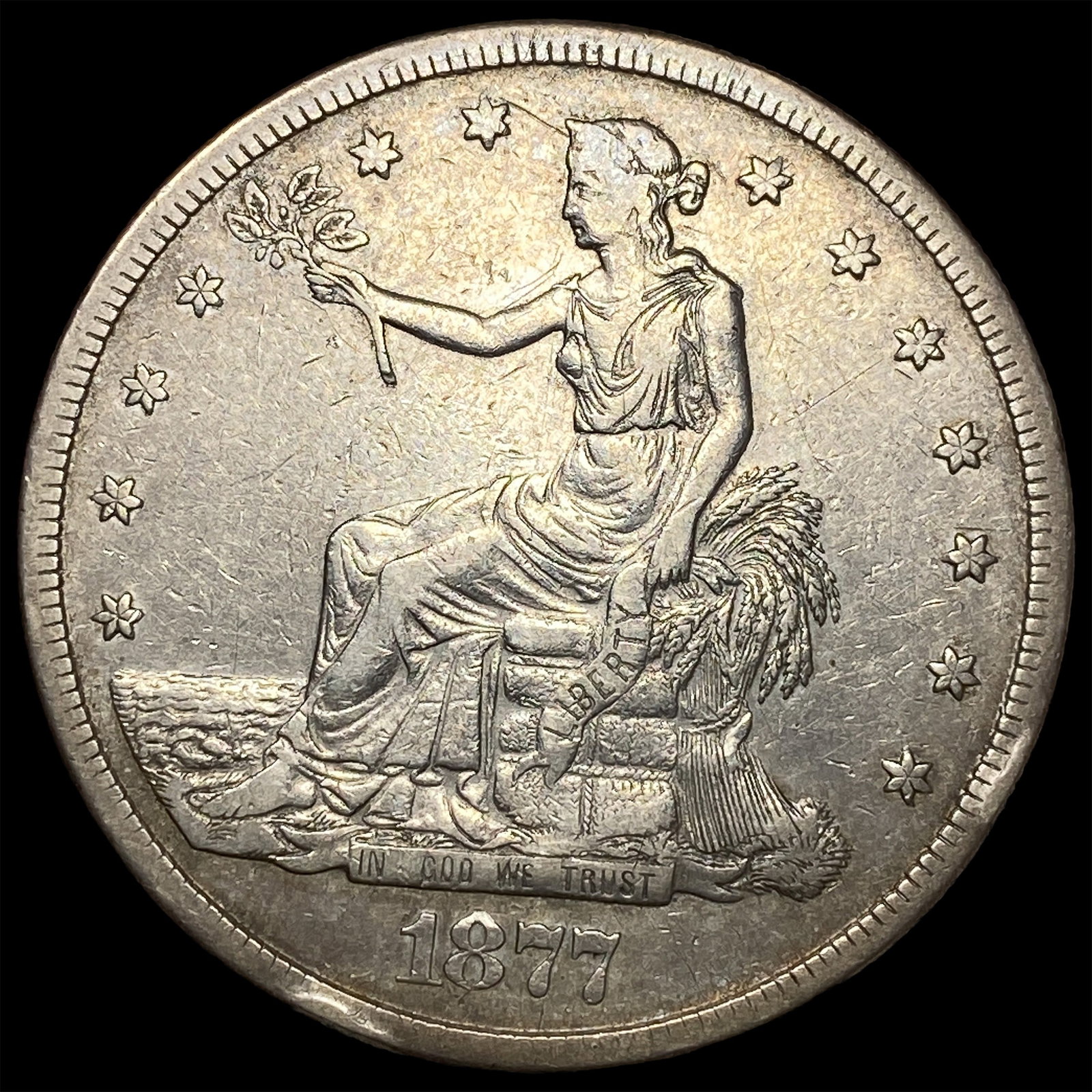 1877-S Silver Trade Dollar NEARLY UNCIRCULATED (1 of 2)