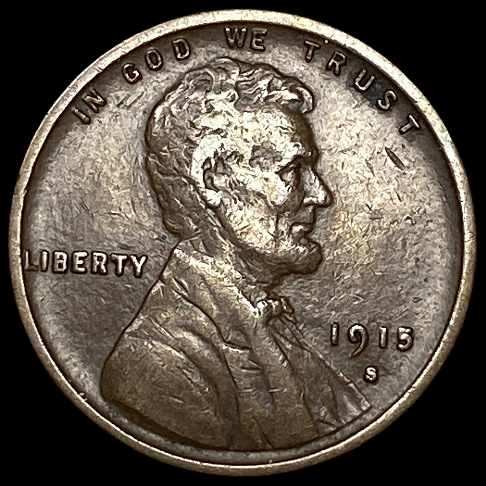 1915-S Lincoln Wheat Cent ABOUT UNCIRCULATED: 1915-S Lincoln Wheat Cent ABOUT UNCIRCULATED