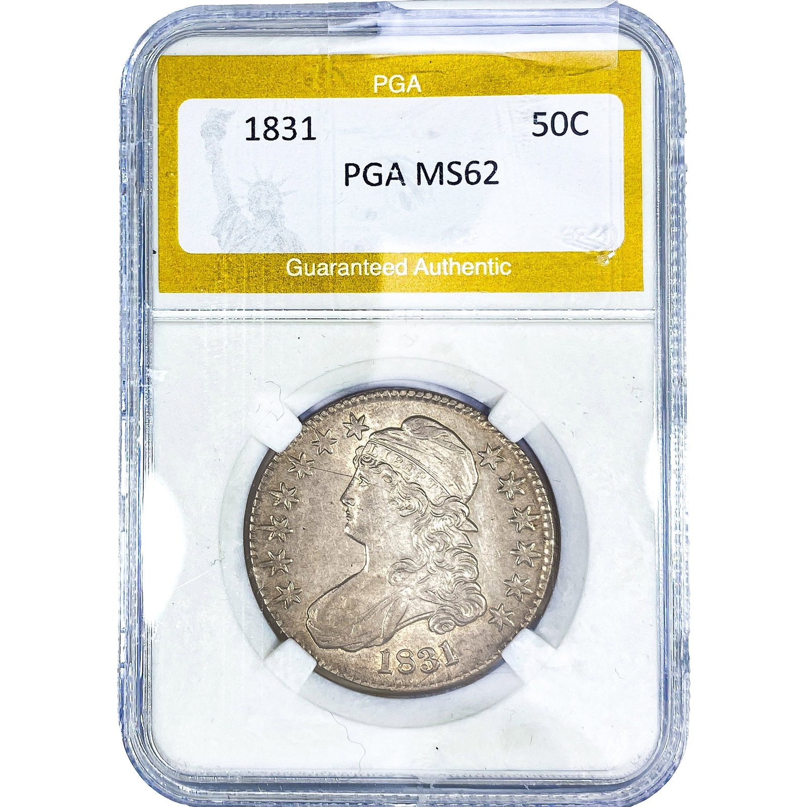 1831 Capped Bust Half Dollar PGA MS62: 1831 Capped Bust Half Dollar PGA MS62