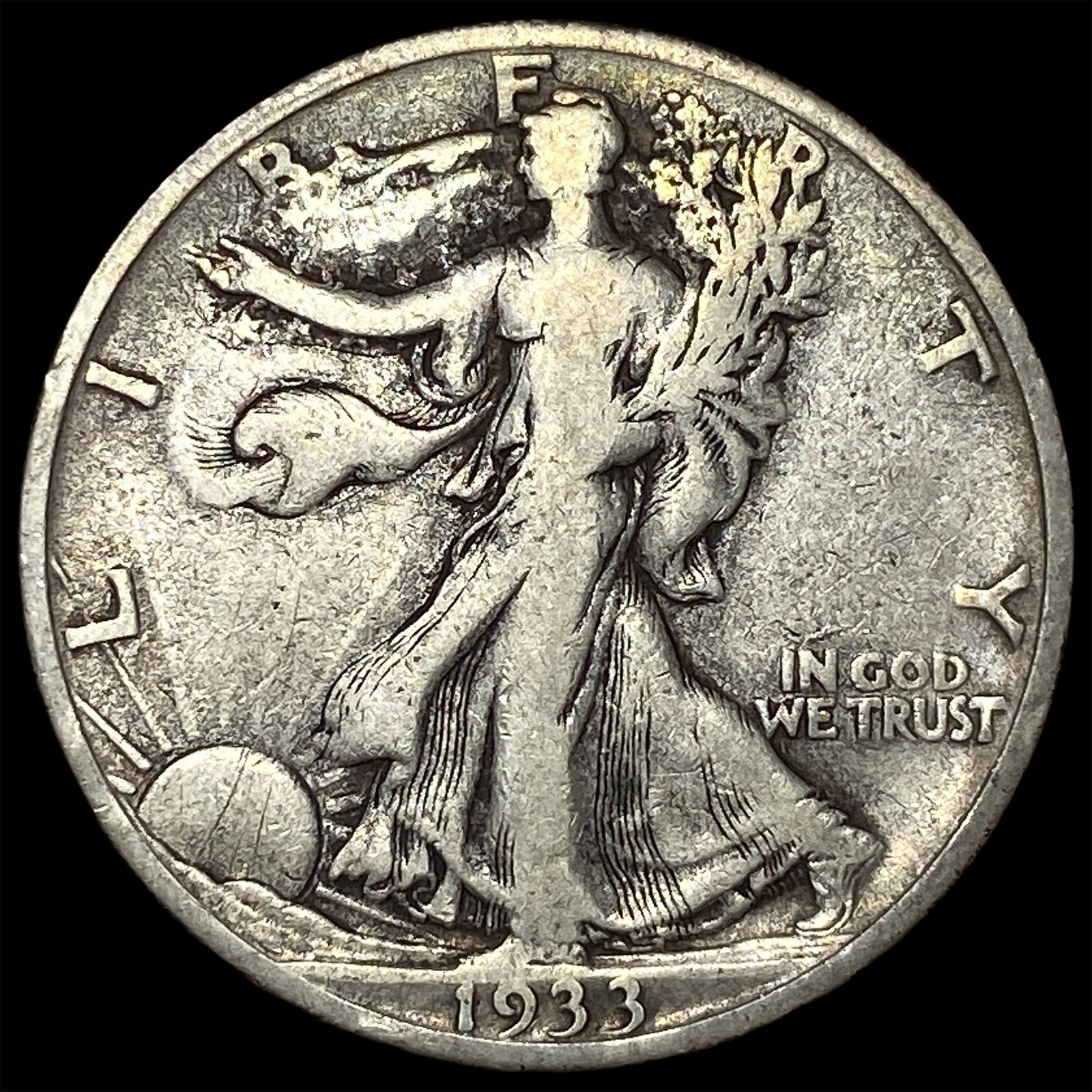 1933 Walking Liberty Half Dollar LIGHTLY CIRCULATED: 1933 Walking Liberty Half Dollar LIGHTLY CIRCULATED