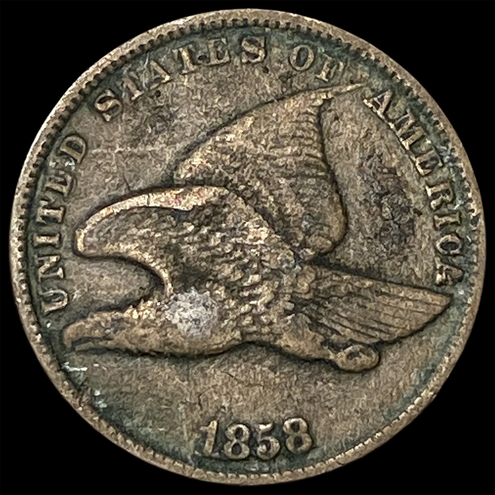 1858 Flying Eagle Cent NEARLY UNCIRCULATED: 1858 Flying Eagle Cent NEARLY UNCIRCULATED