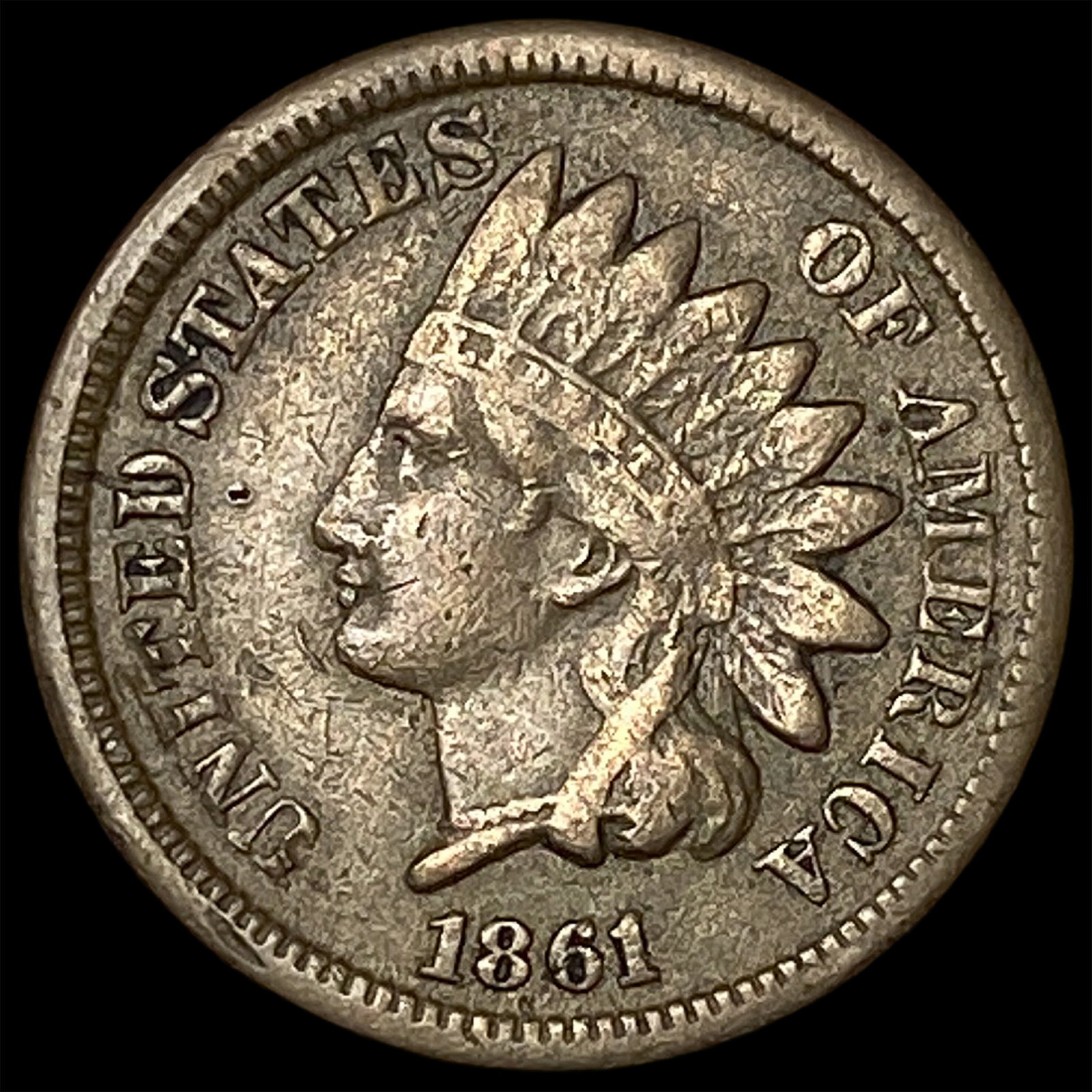 1861 Indian Head Cent NEARLY UNCIRCULATED (1 of 2)