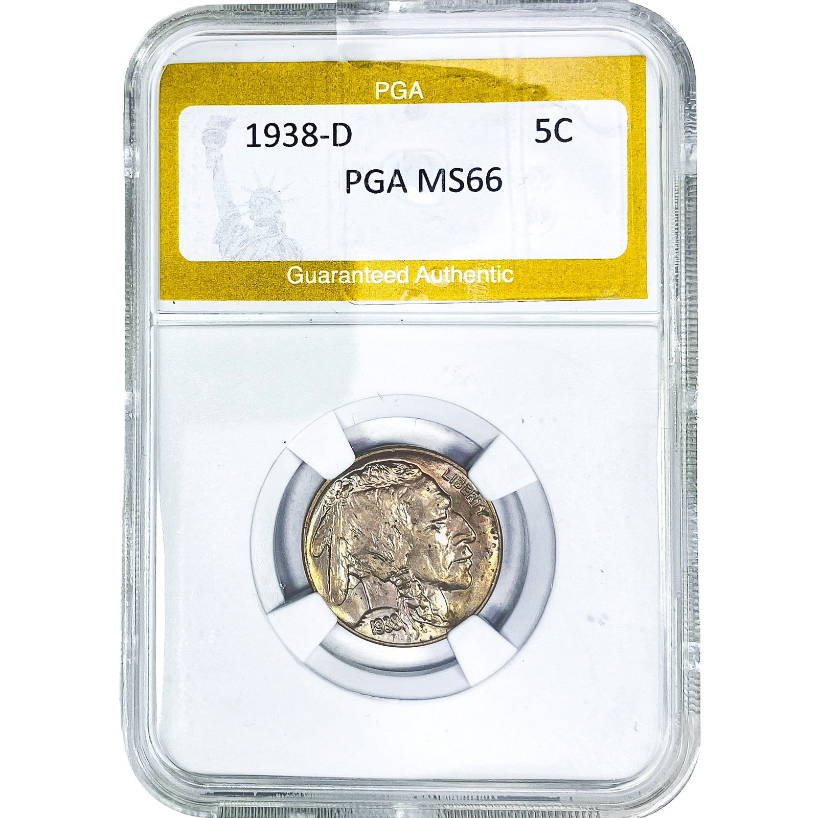 1938-D Buffalo Nickel PGA MS66: 1938-D Buffalo Nickel PGA MS66
