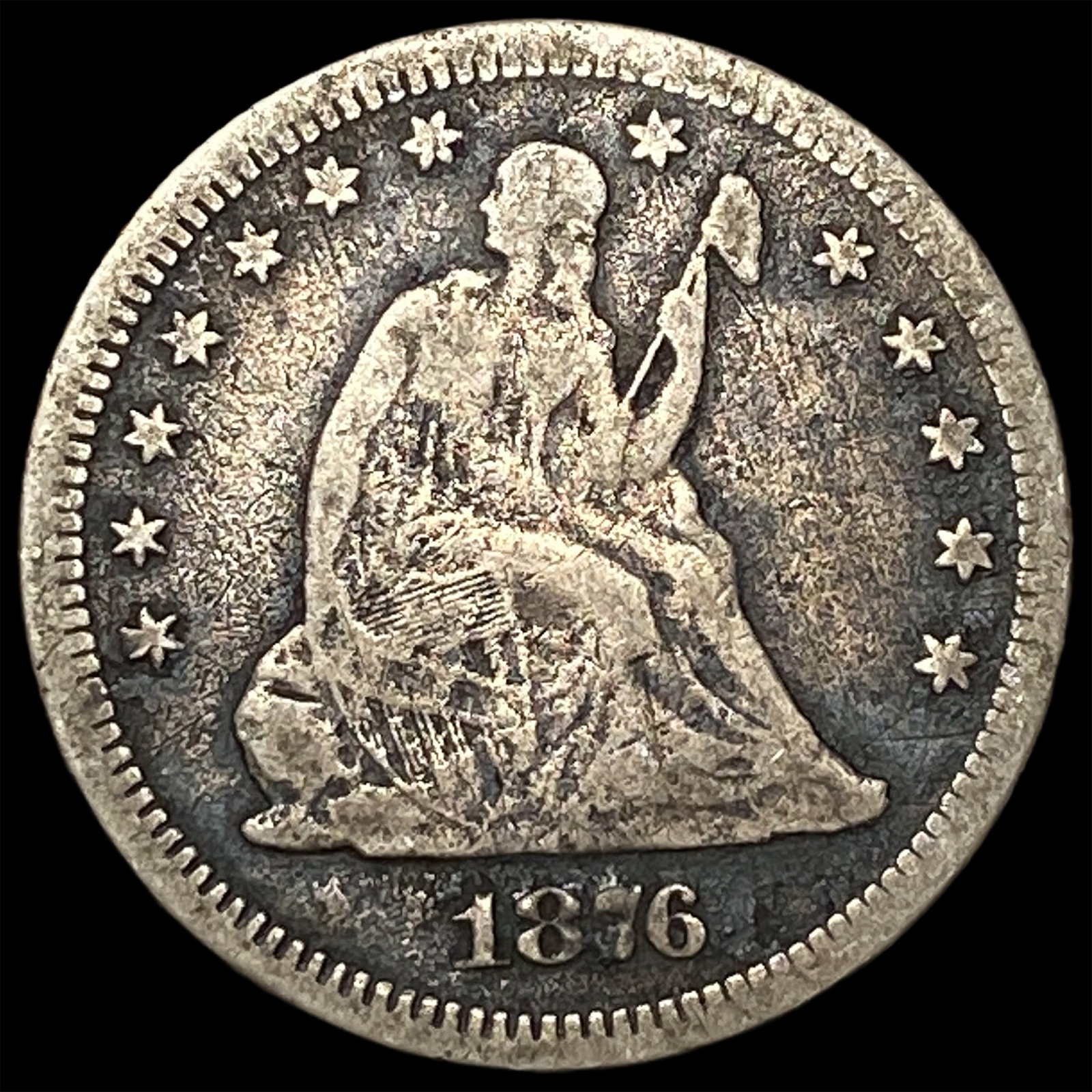 1876 Seated Liberty Quarter LIGHTLY CIRCULATED: 1876 Seated Liberty Quarter LIGHTLY CIRCULATED