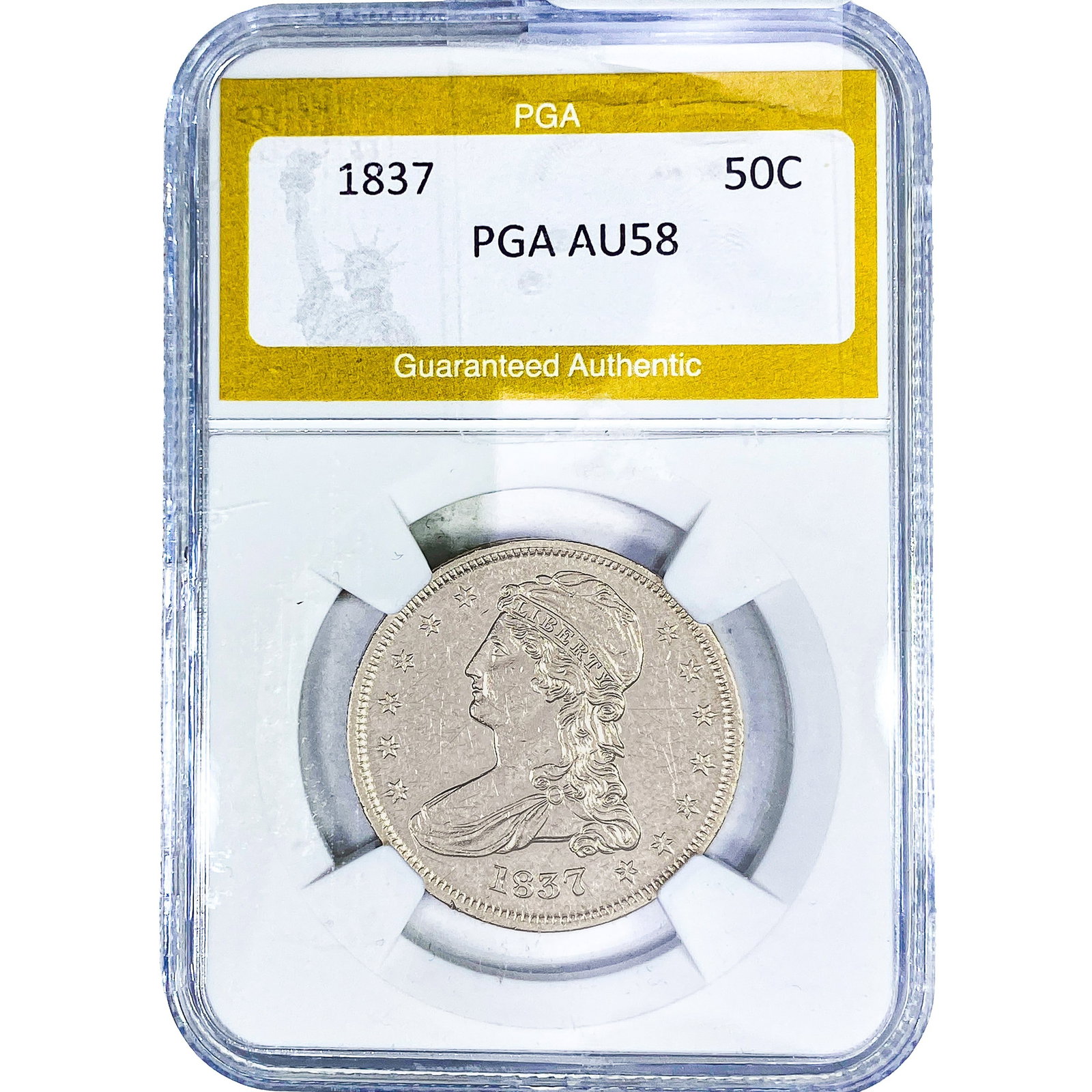 1837 Capped Bust Half Dollar PGA AU58 (1 of 2)