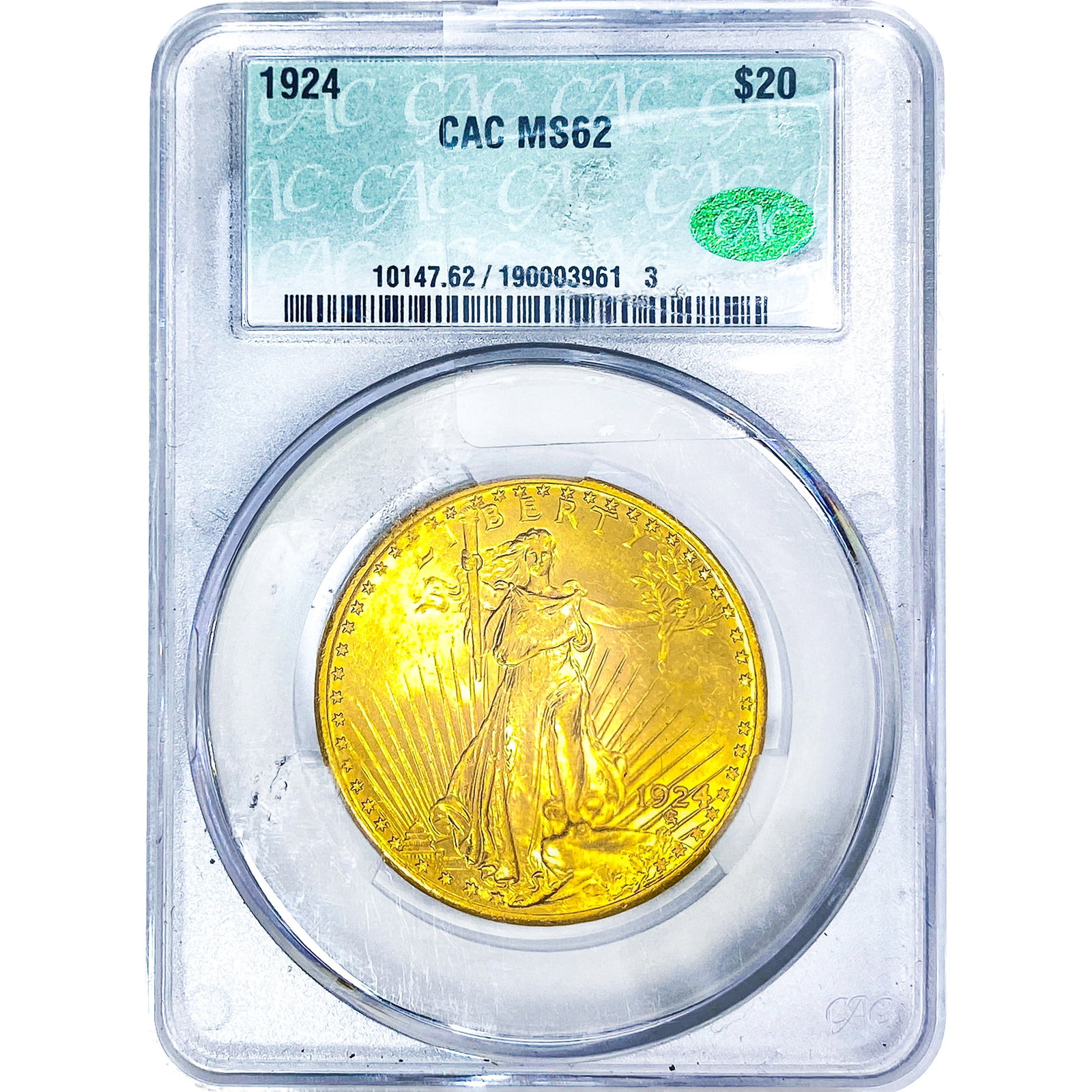 1924 $20 Gold Double Eagle CAC MS62: 1924 $20 Gold Double Eagle CAC MS62