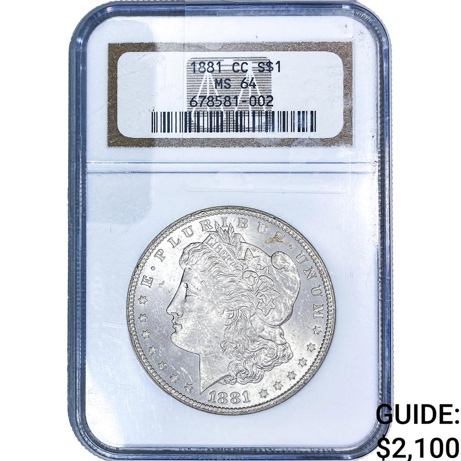 1881-CC Morgan Silver Dollar NGC MS64: 1881-CC Morgan Silver Dollar NGC MS64