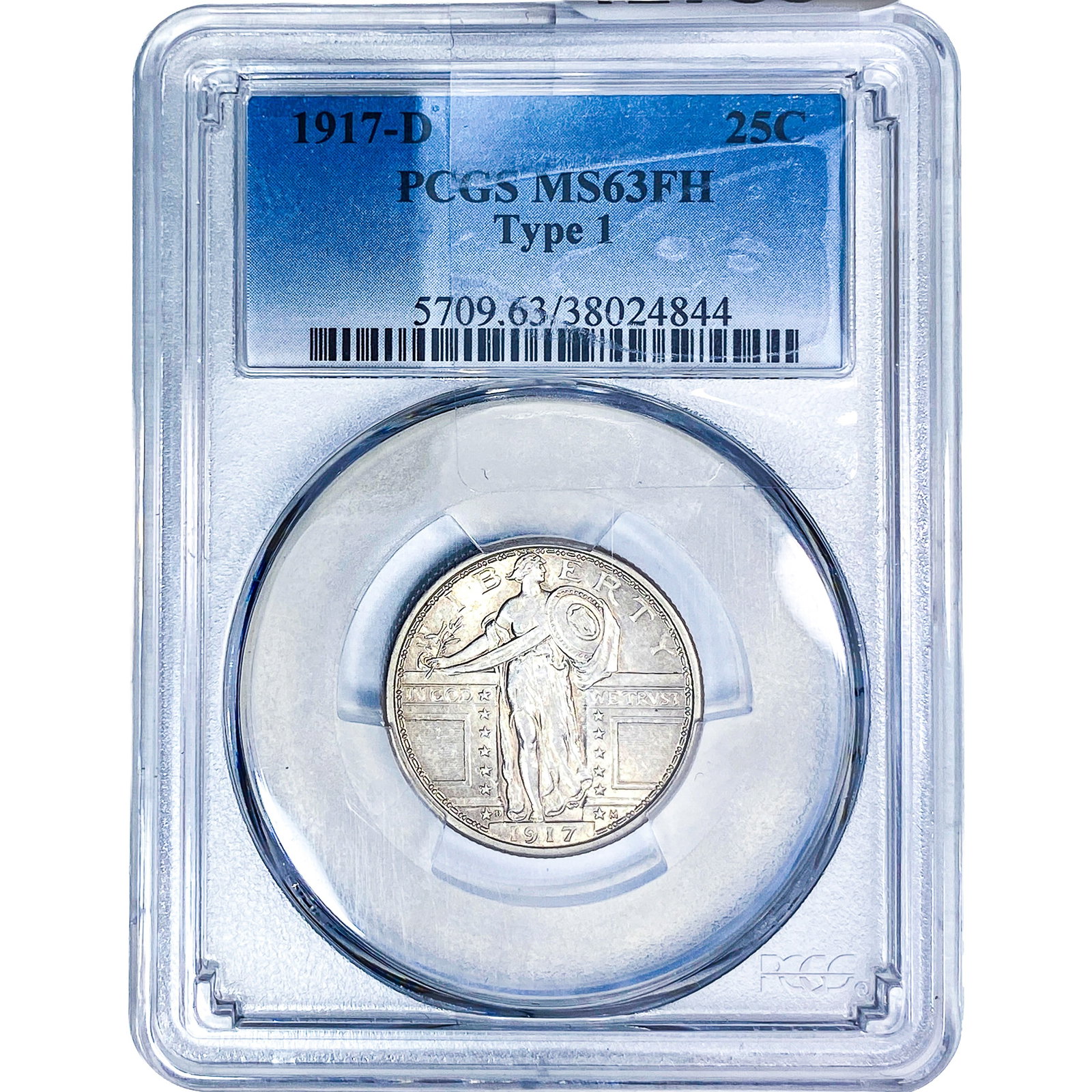 1917-D Standing Liberty Quarter PCGS MS63 FH Type 1: 1917-D Standing Liberty Quarter PCGS MS63 FH Type 1