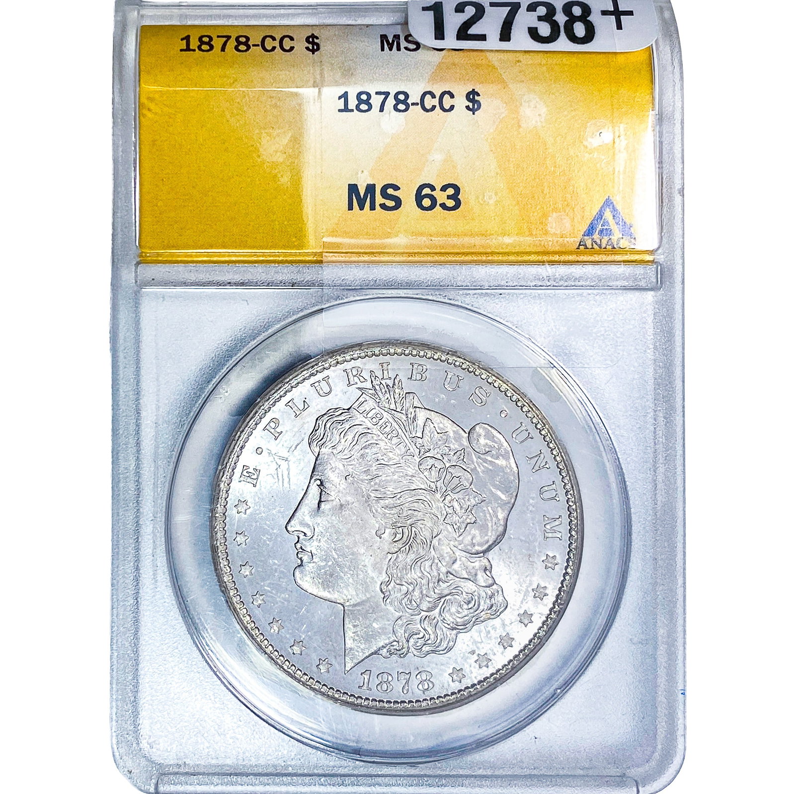 1878-CC Morgan Silver Dollar ANACS MS63: 1878-CC Morgan Silver Dollar ANACS MS63