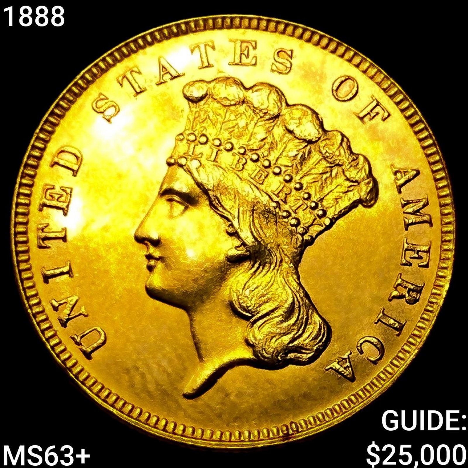 1888 $3 Gold Piece (1 of 2)
