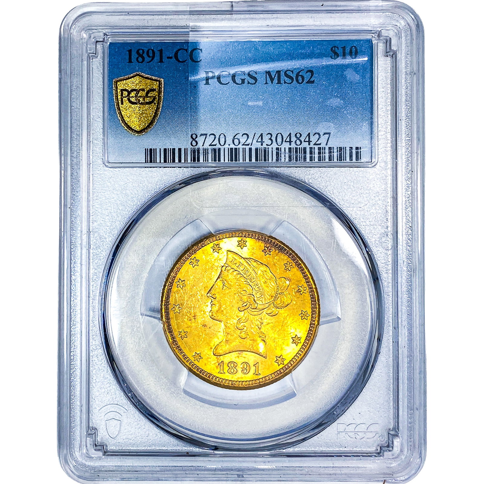 1891-CC $10 Gold Eagle PCGS MS62: 1891-CC $10 Gold Eagle PCGS MS62