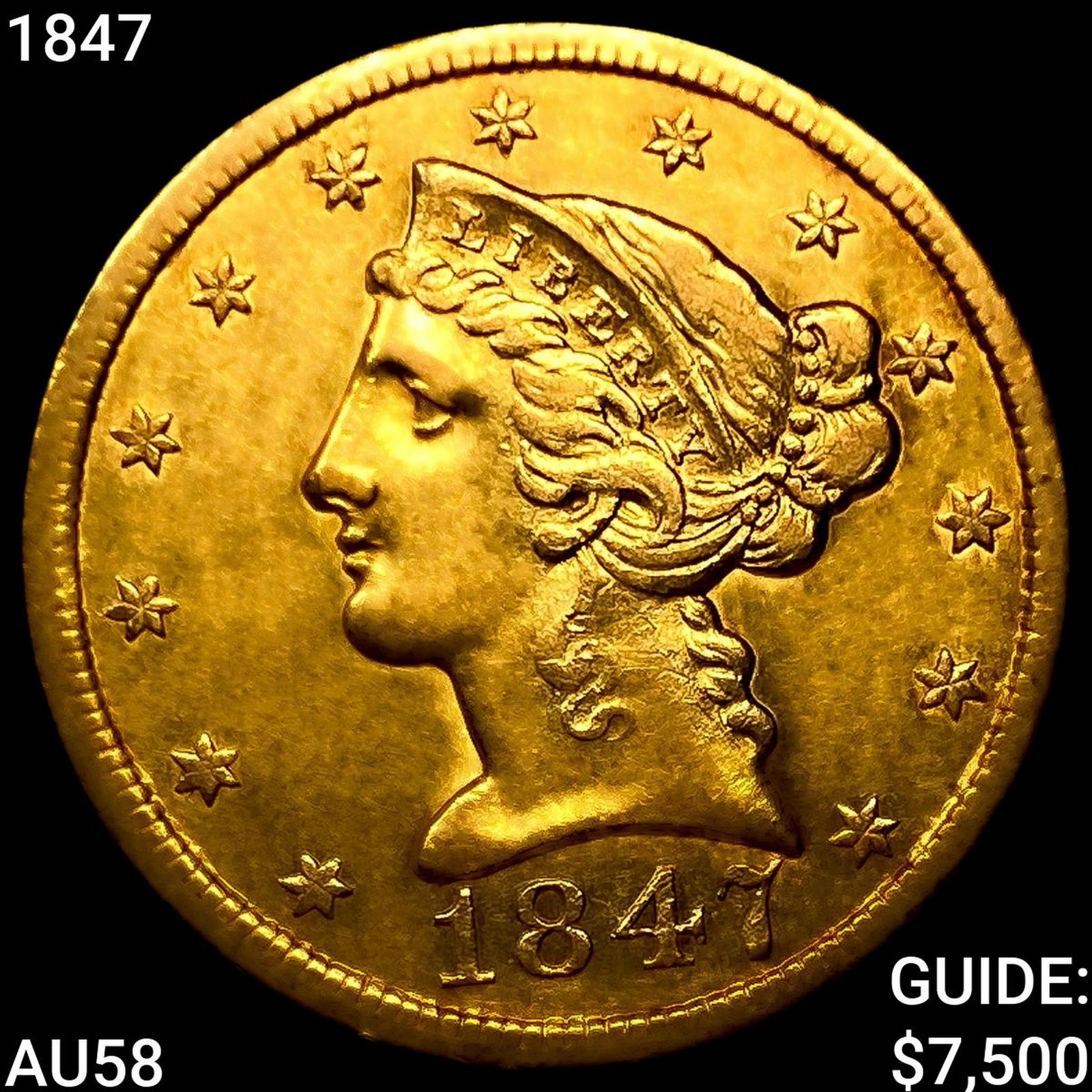 1847 $5 Gold Half Eagle (1 of 2)