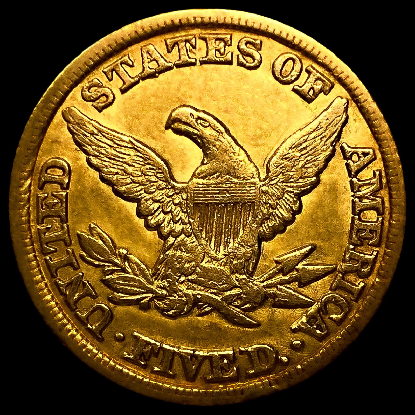 1847 $5 Gold Half Eagle CHOICE AU - 2