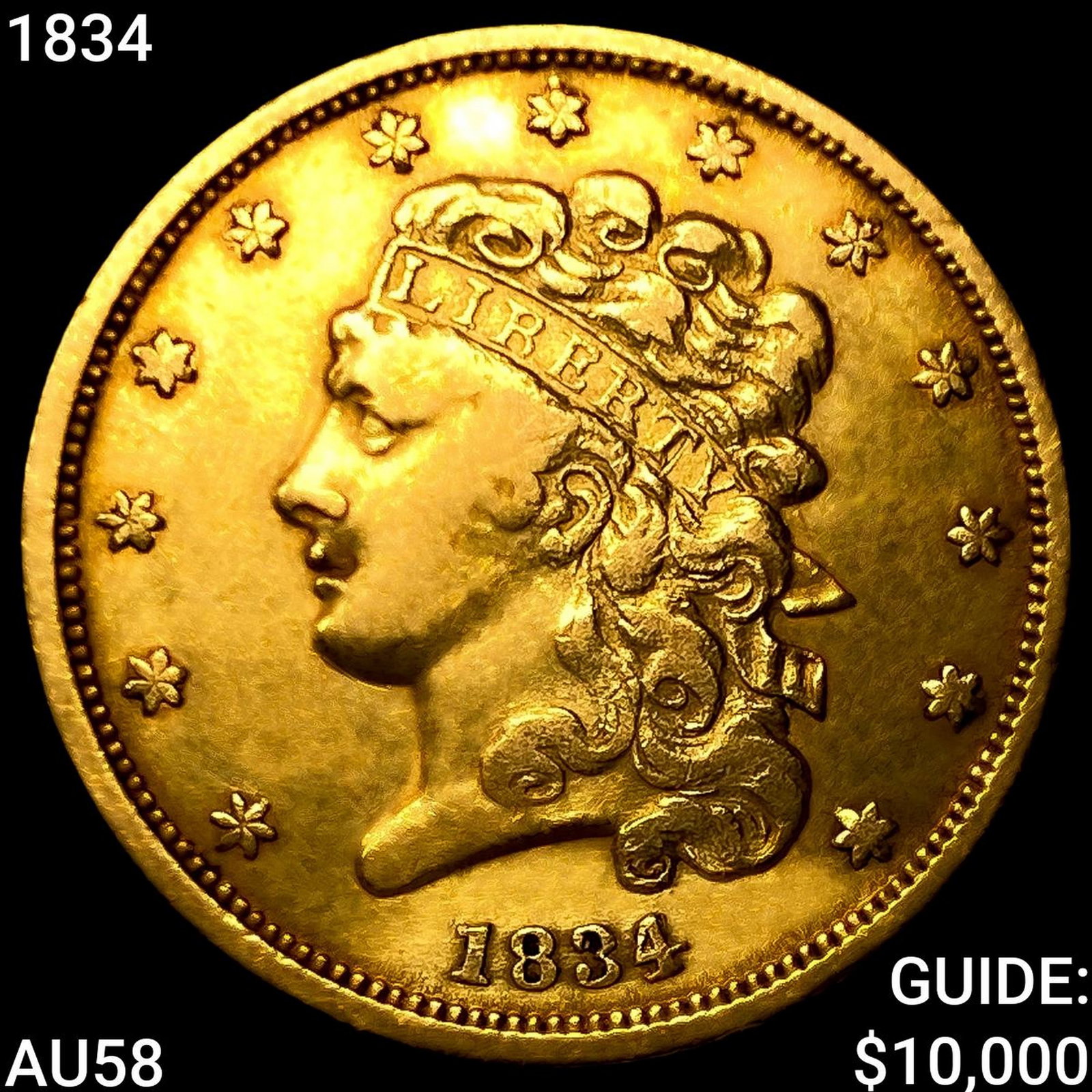 1834 $5 Gold Half Eagle: 1834 $5 Gold Half Eagle