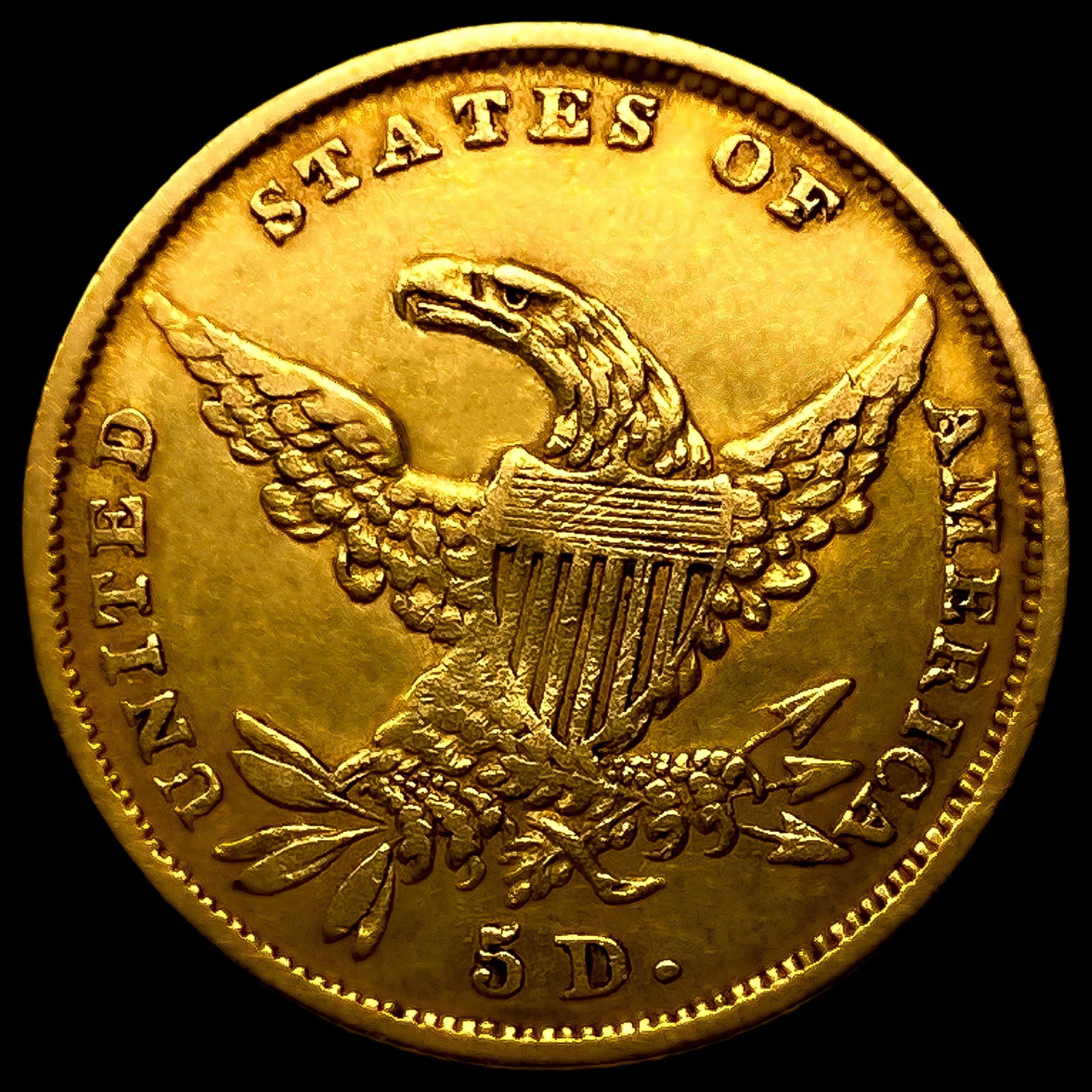 1834 $5 Gold Half Eagle CHOICE AU - 2