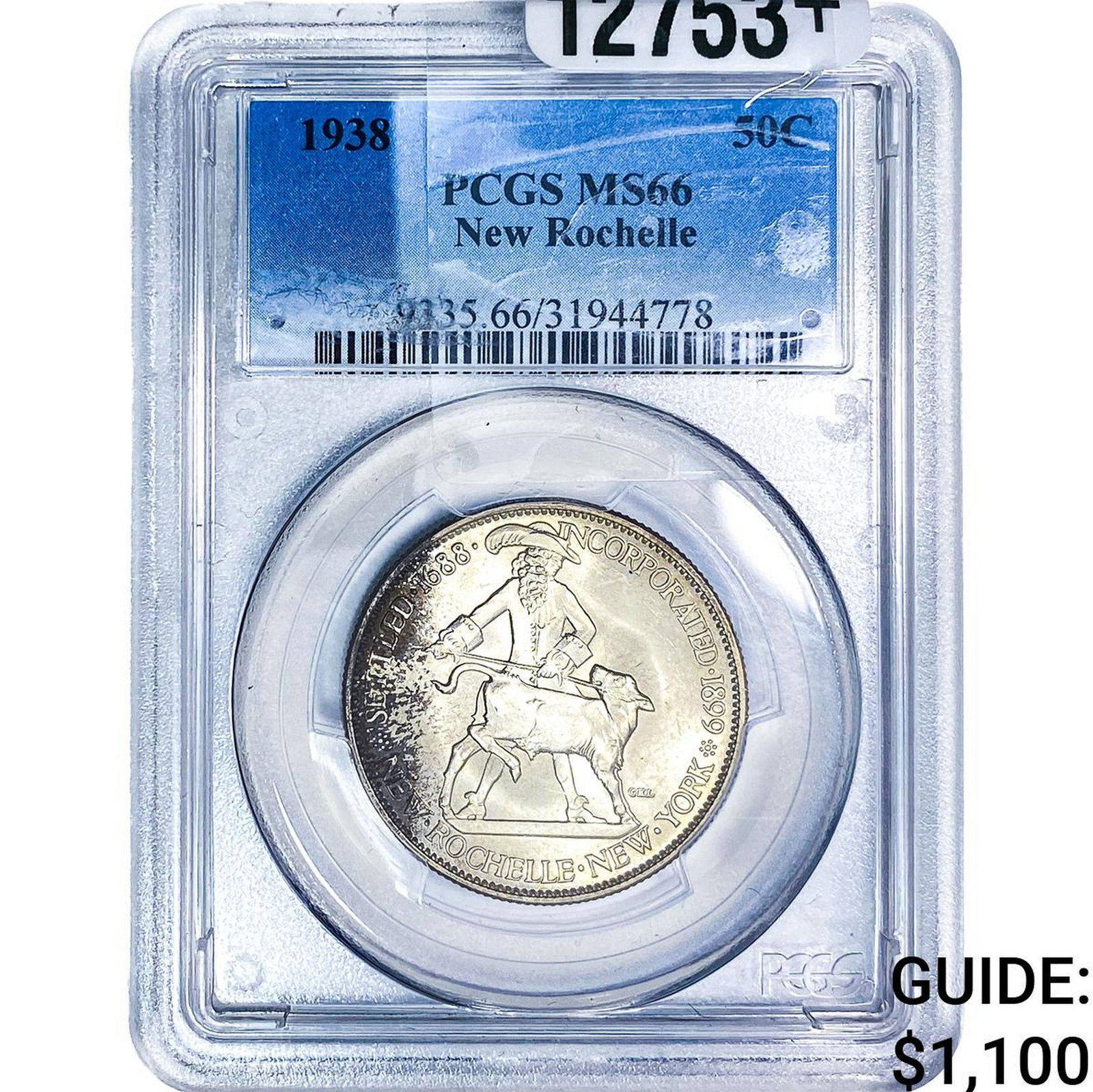 1938 New Rochelle Half Dollar PCGS MS66 (1 of 4)
