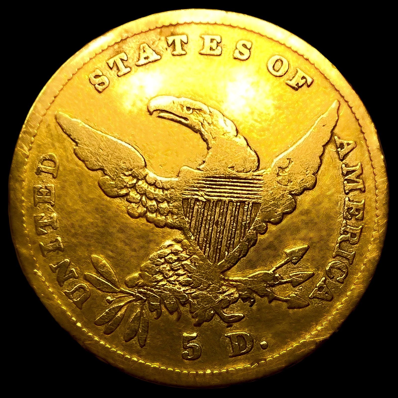 1838 $5 Gold Half Eagle HIGH GRADE - 2