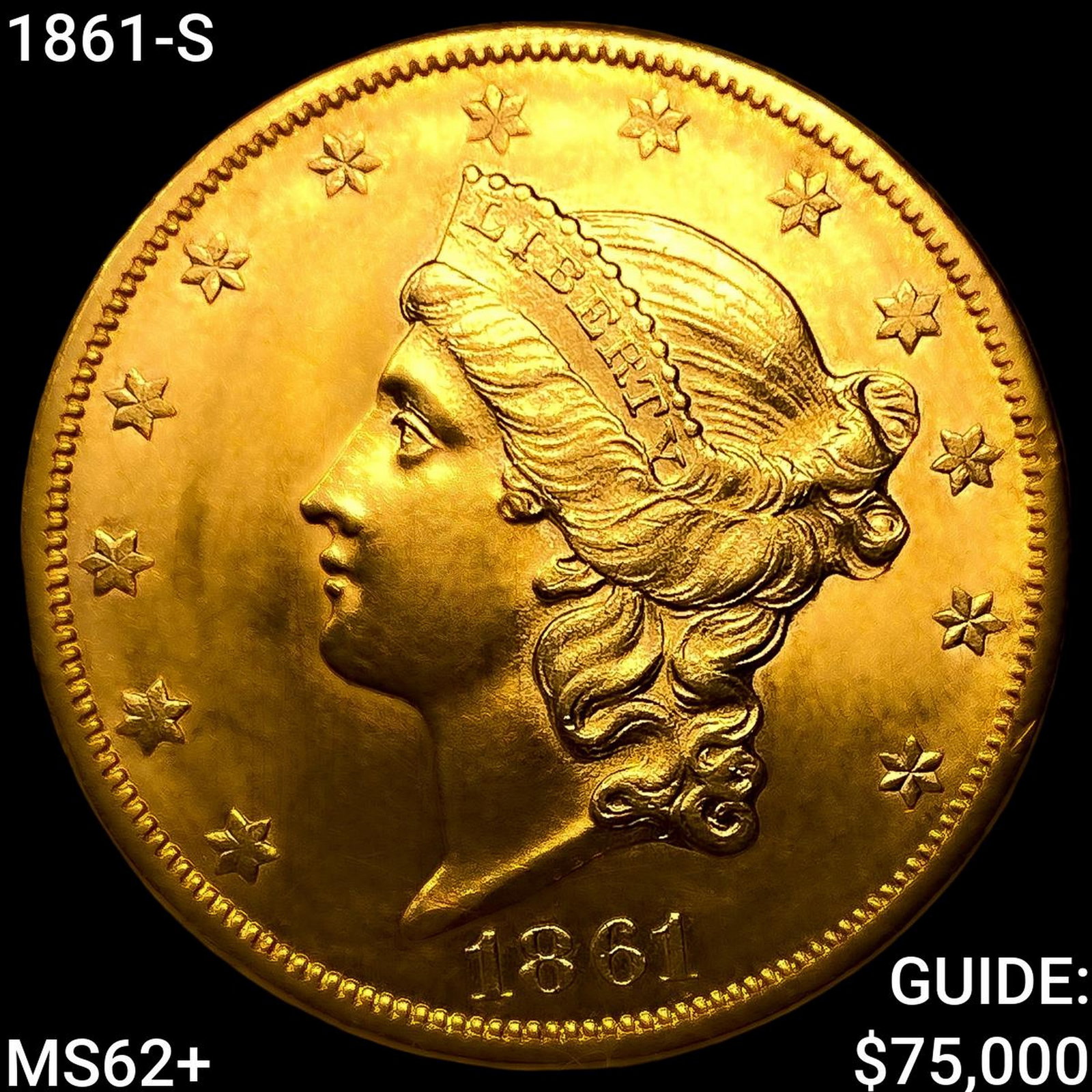 1861-S $20 Gold Double Eagle (1 of 2)