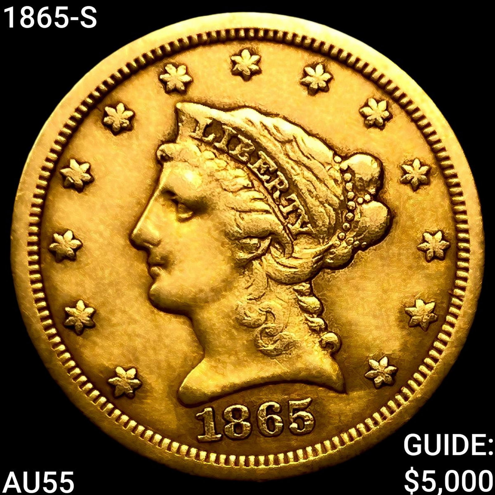 1865-S $2.50 Gold Quarter Eagle (1 of 2)