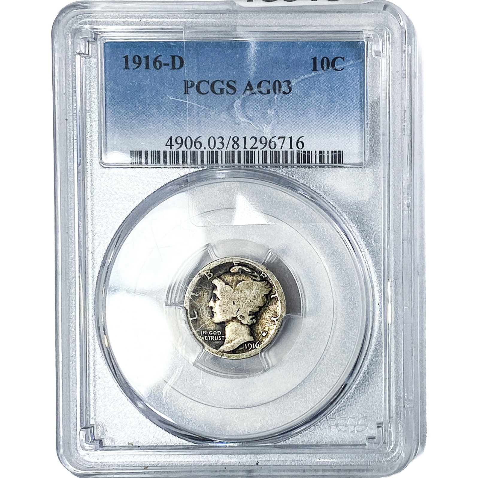 1916-D Mercury Silver Dime PCGS AG03 (1 of 4)