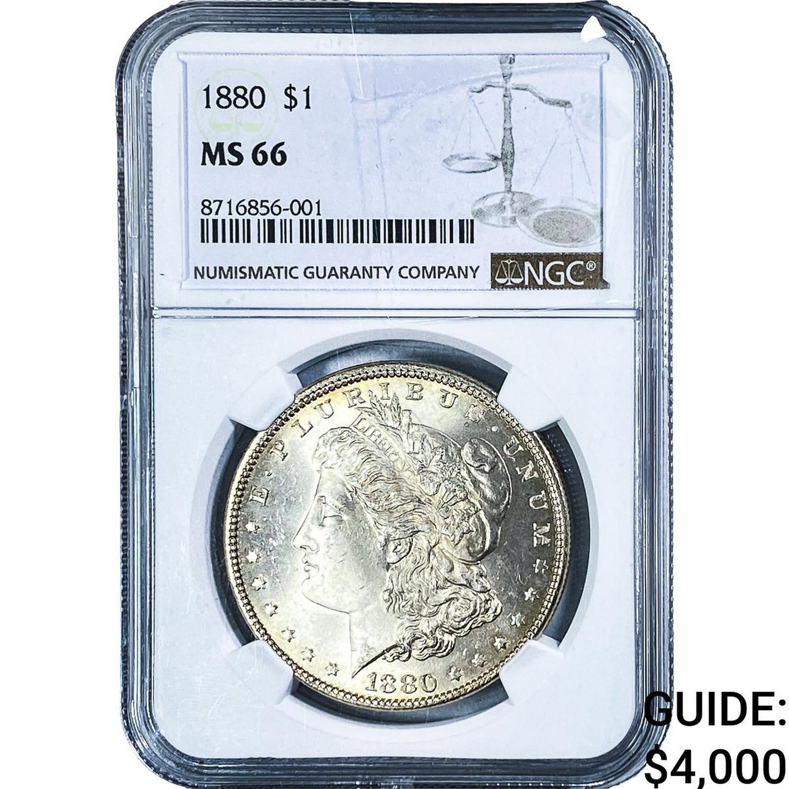 1880 Morgan Silver Dollar NGC MS66: 1880 Morgan Silver Dollar NGC MS66