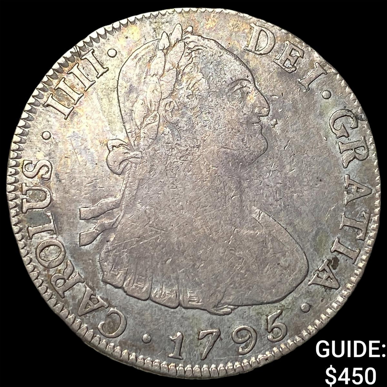 1795 Colonial Spain Silver 4 Reales NEARLY UNCIRCULATED (1 of 2)