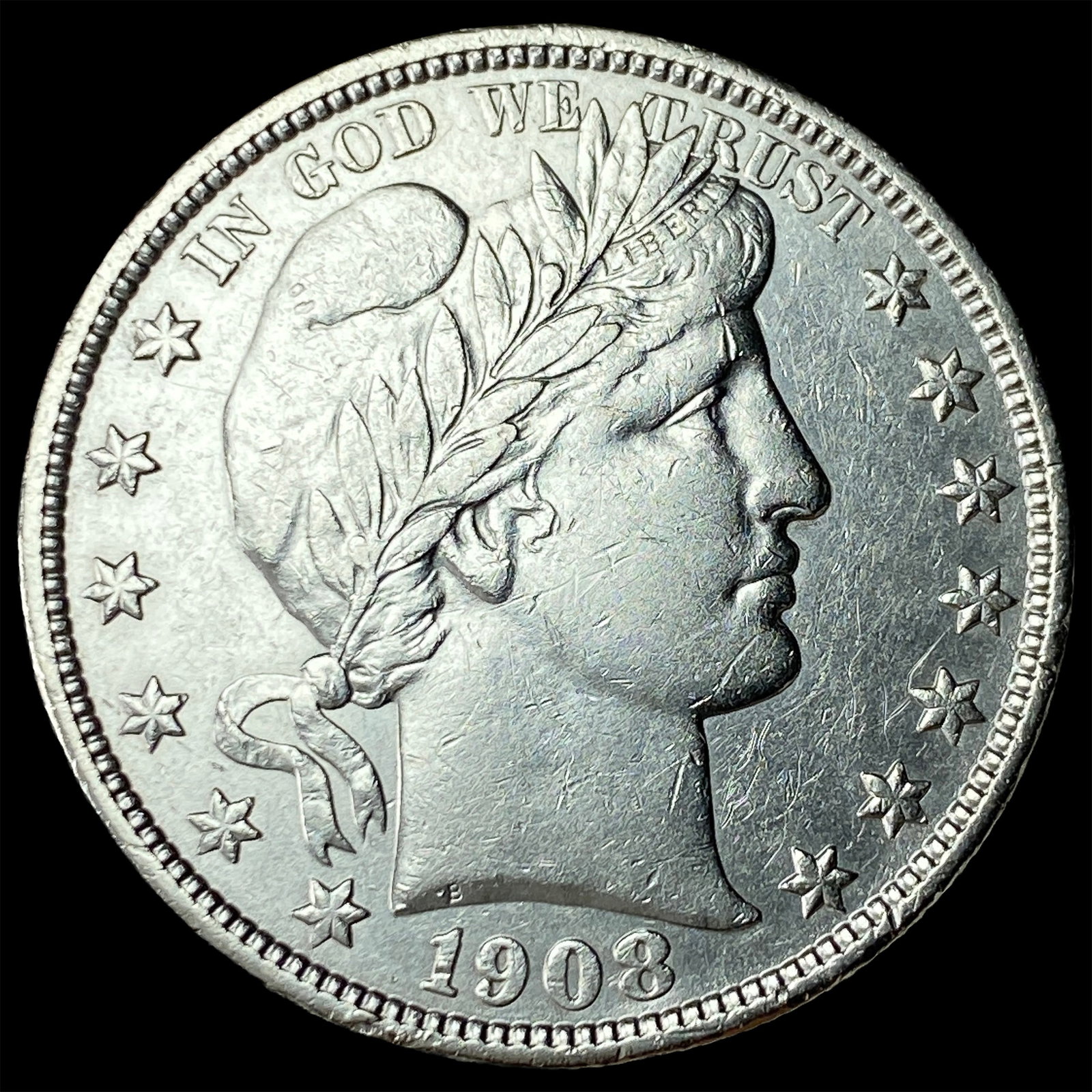1908-S Silver Barber Half Dollar UNCIRCULATED: 1908-S Silver Barber Half Dollar UNCIRCULATED
