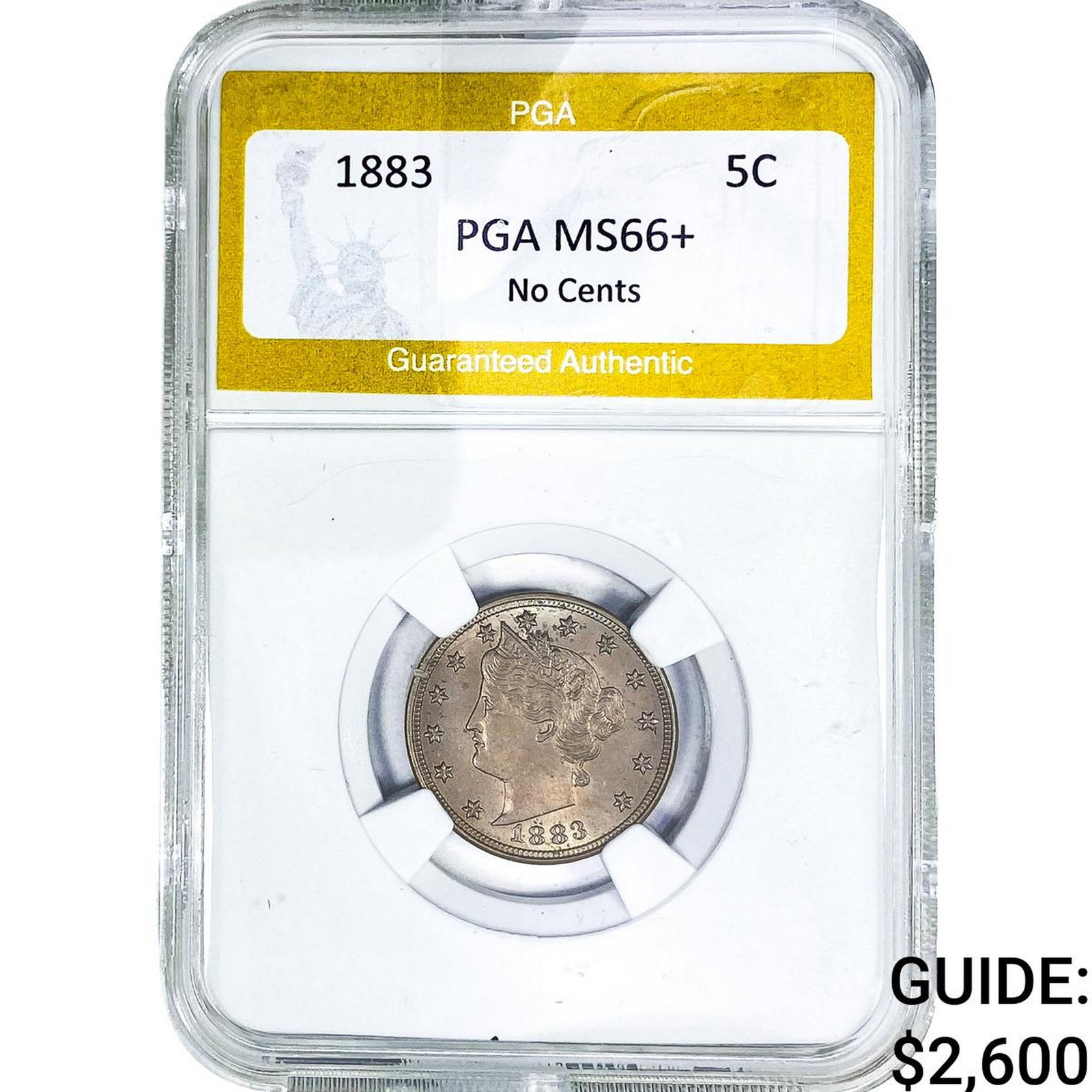1883 Liberty Victory Nickel PGA MS66+ No Cents: 1883 Liberty Victory Nickel PGA MS66+ No Cents