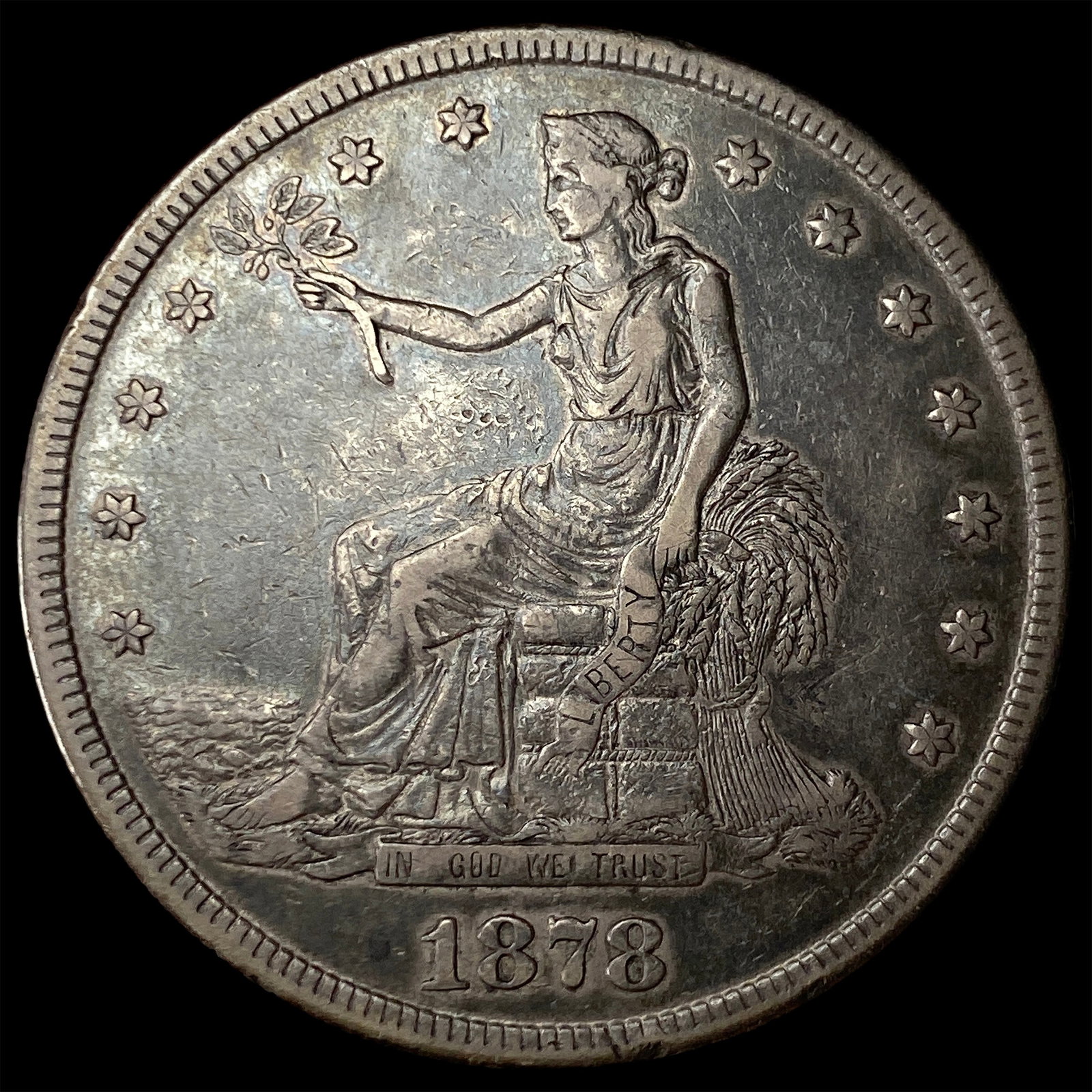 1878-S Silver Trade Dollar NEARLY UNCIRCULATED: 1878-S Silver Trade Dollar NEARLY UNCIRCULATED