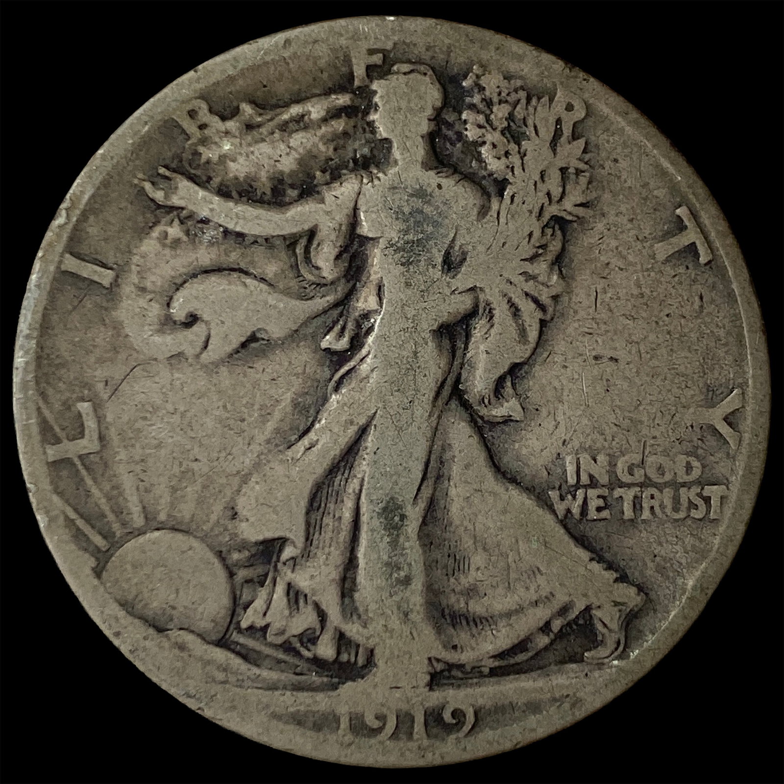 1919-S Silver Half Dollar LIGHTLY CIRCULATED: 1919-S Silver Half Dollar LIGHTLY CIRCULATED