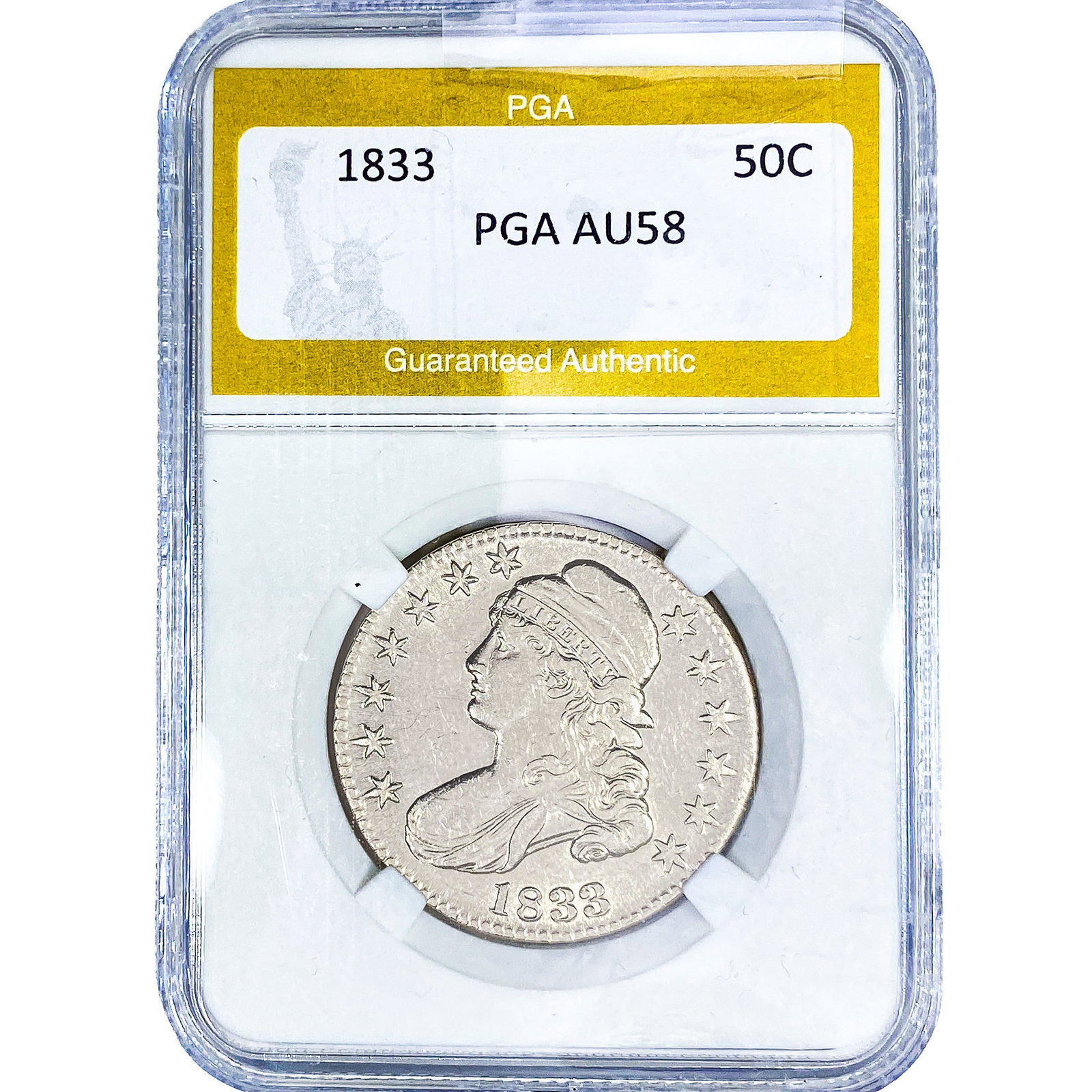 1833 Capped Bust Half Dollar PGA AU58 (1 of 2)