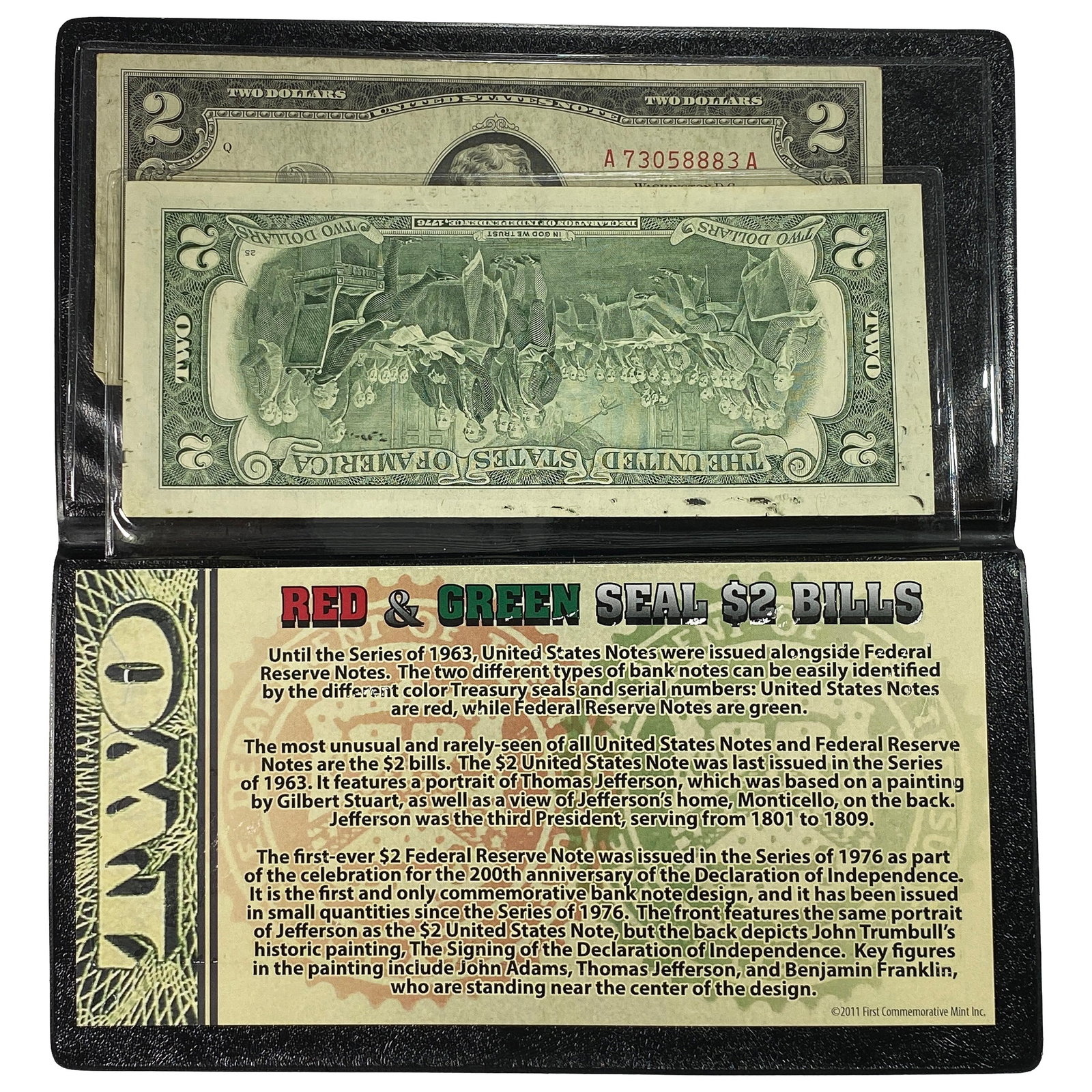 1963 Green & Red Seal $2 Bills (1 of 4)