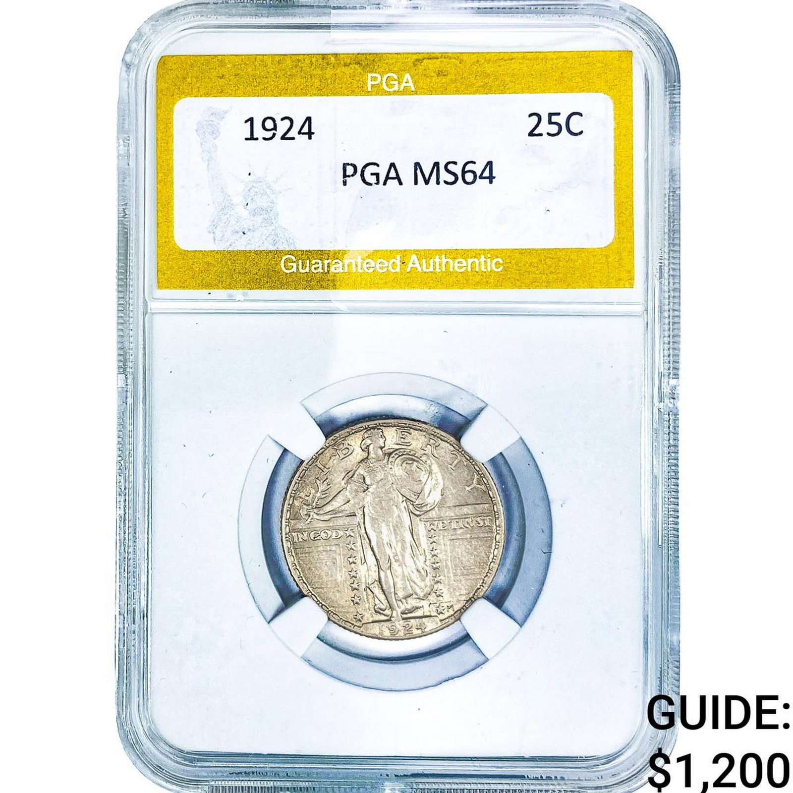 1924 Standing Liberty Quarter PGA MS64: 1924 Standing Liberty Quarter PGA MS64