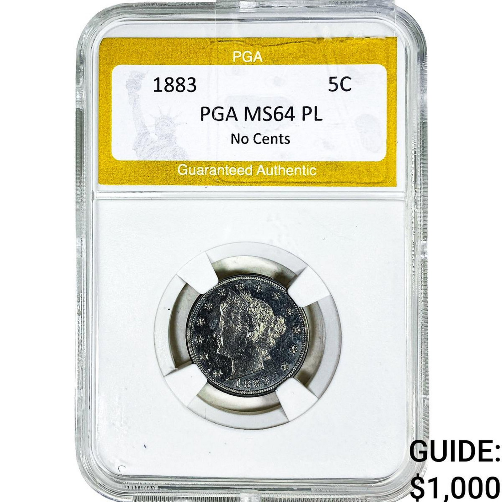 1883 Liberty Victory Nickel PGA MS64 PL No Cents: 1883 Liberty Victory Nickel PGA MS64 PL No Cents