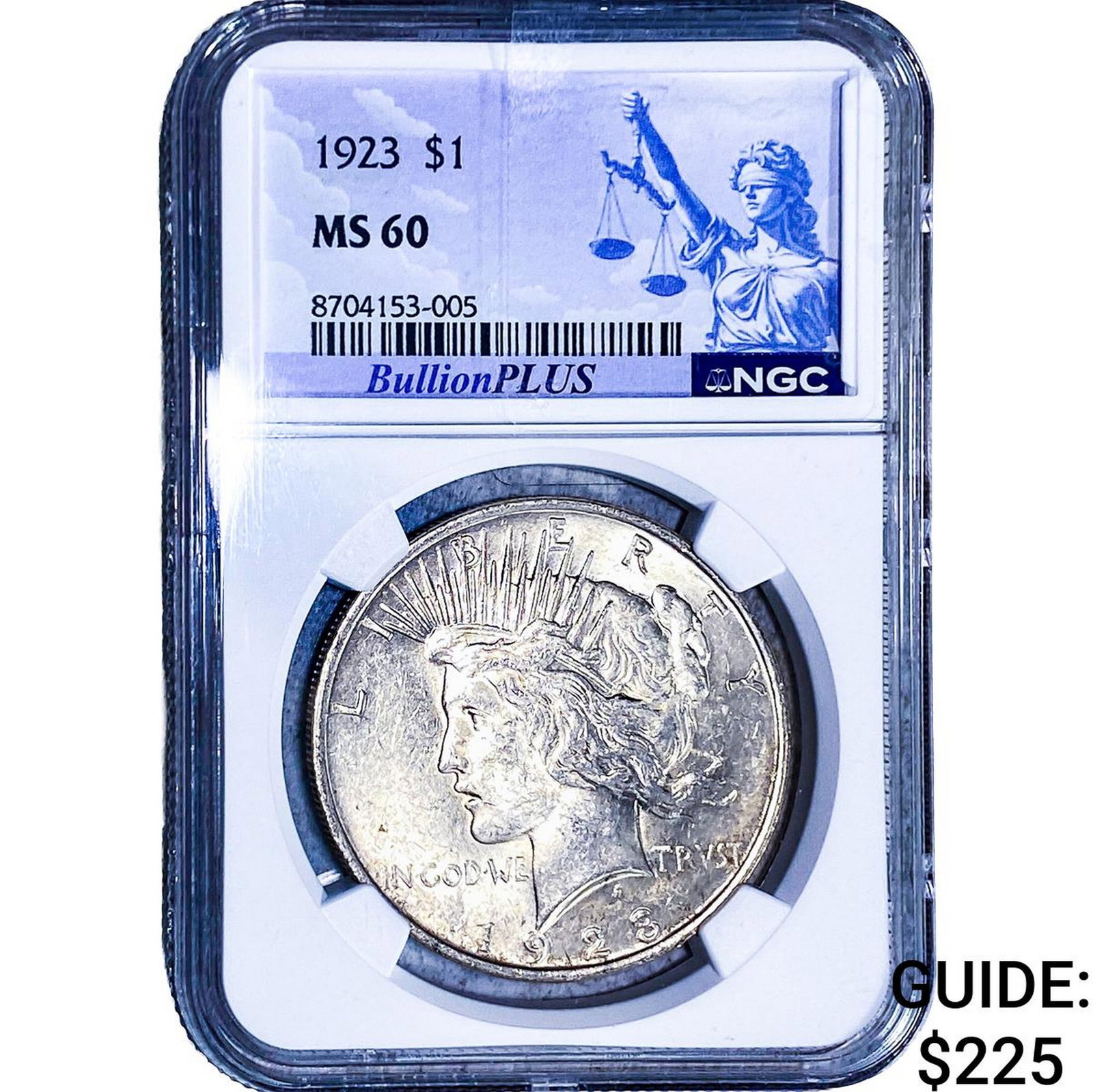 1923 Silver Peace Dollar NGC MS60 (1 of 2)