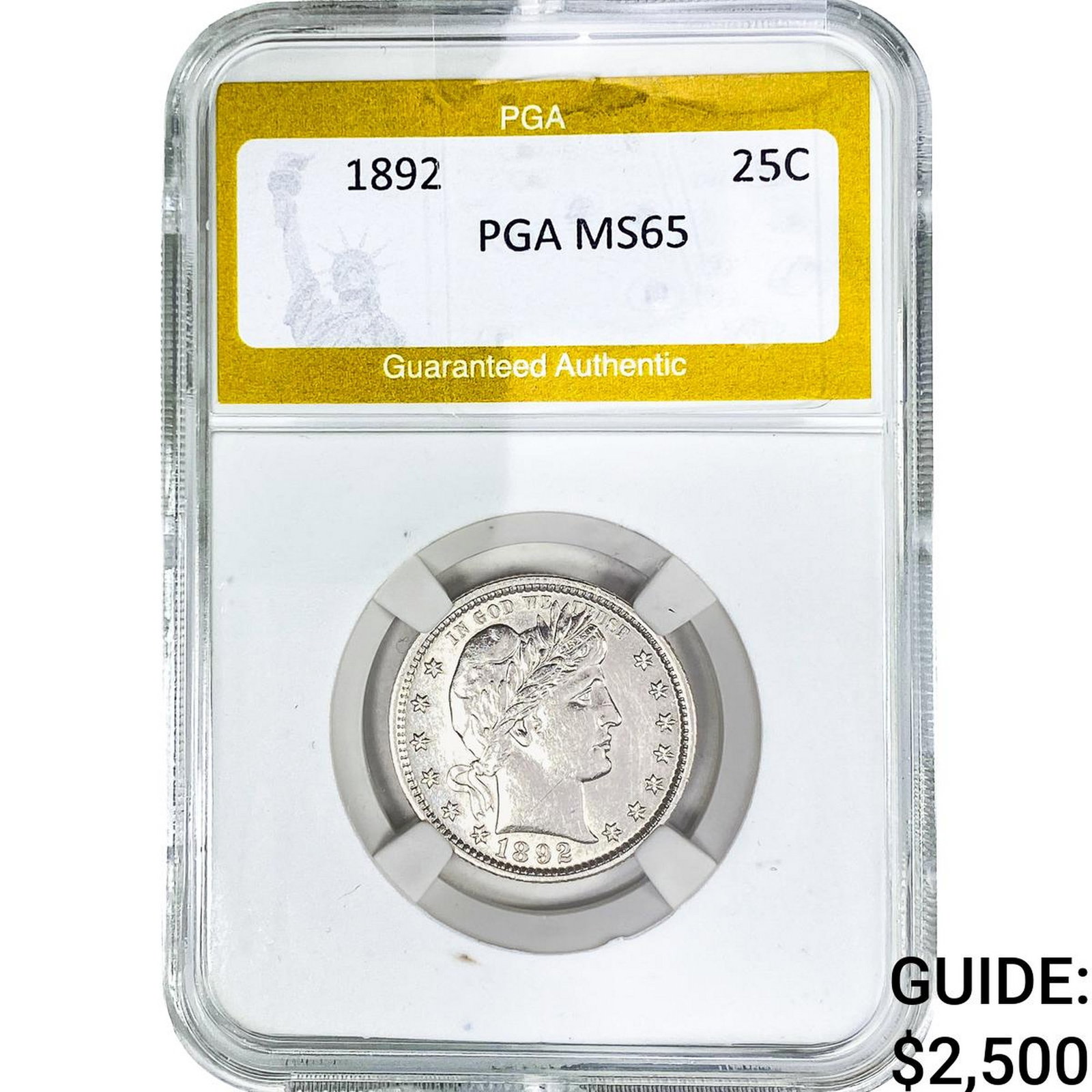 1892 Barber Quarter PGA MS65 (1 of 2)