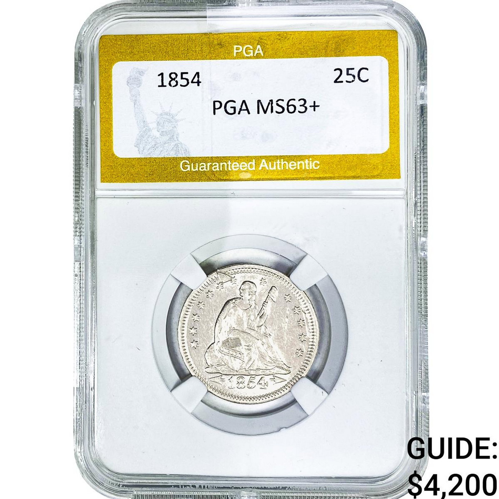 1854 Seated Liberty Quarter PGA MS63+ (1 of 2)