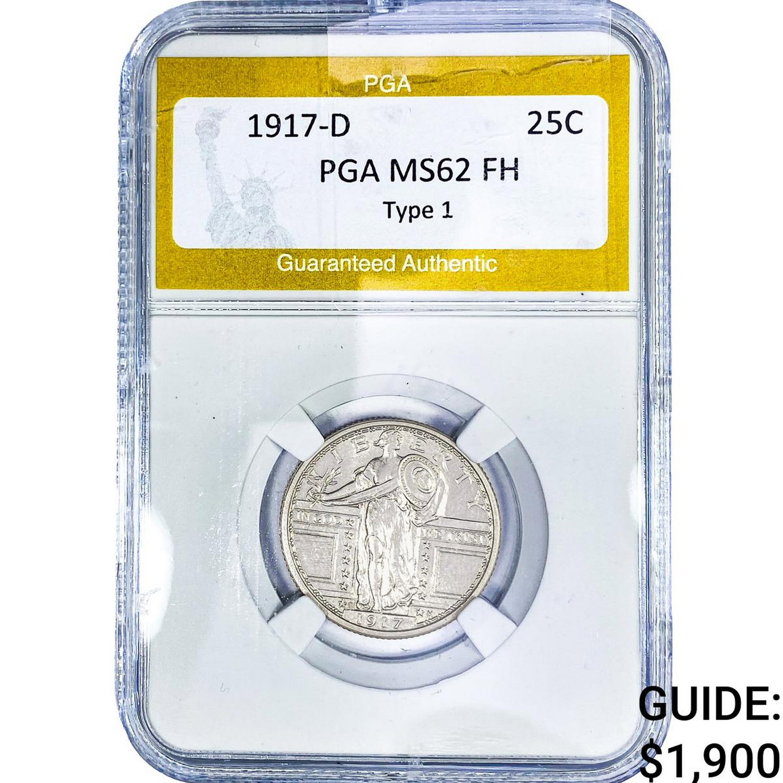 1917-D Standing Liberty Quarter PGA MS62 FH Type 1 (1 of 2)