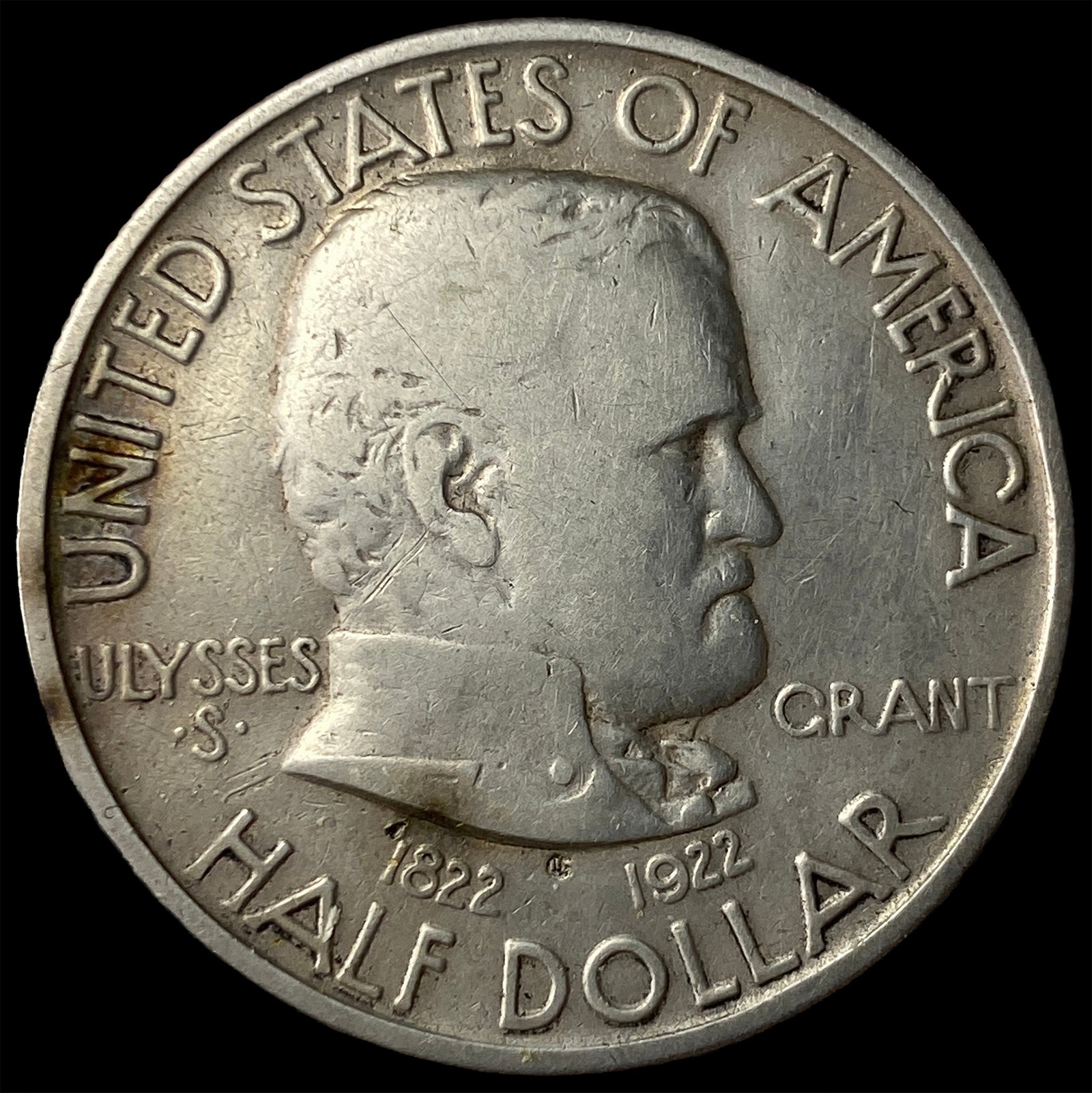 1922-S Silver Grant Memorial Half Dollar NICELY CIRCULATED (1 of 2)