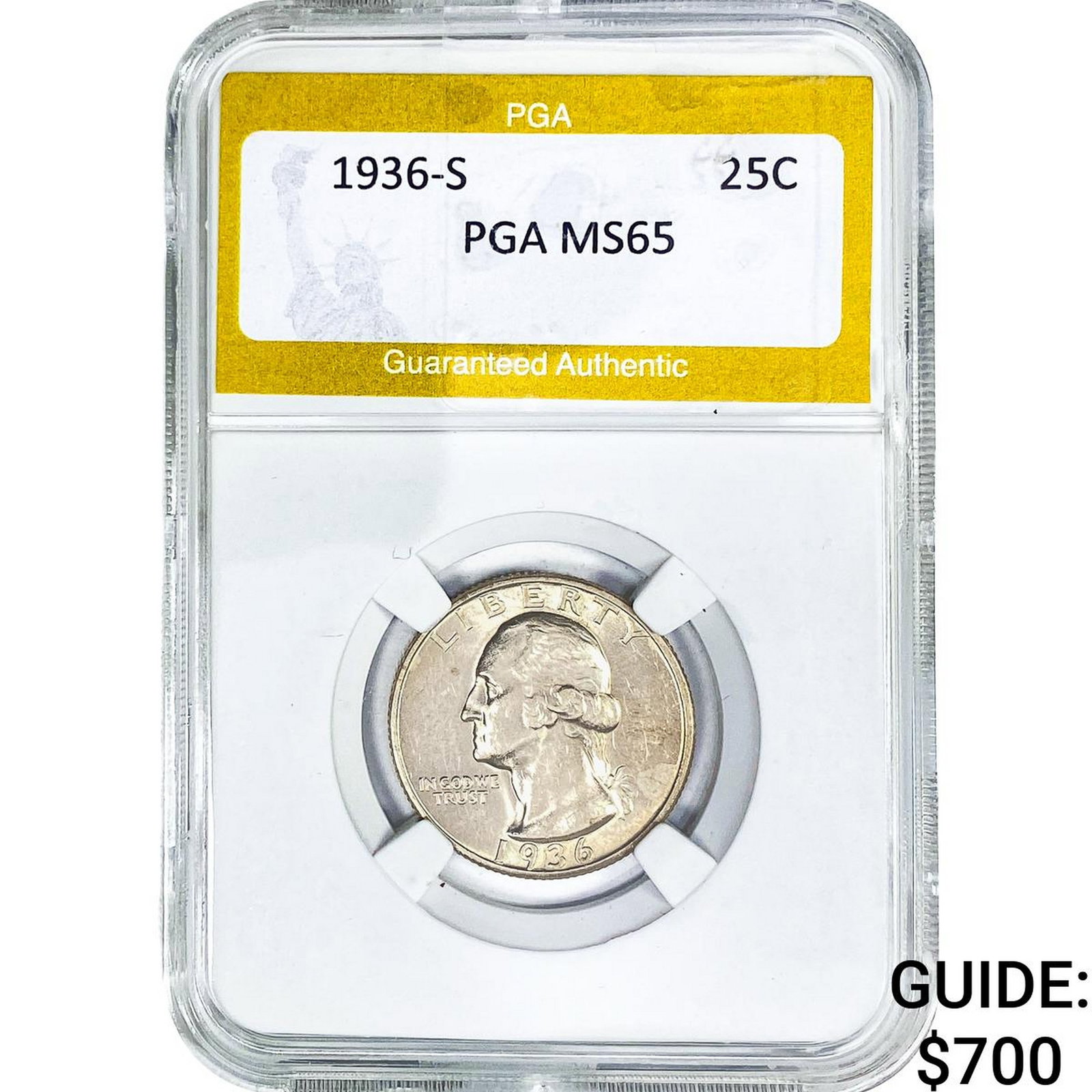 1936-S Washington Silver Quarter PGA MS65 (1 of 2)